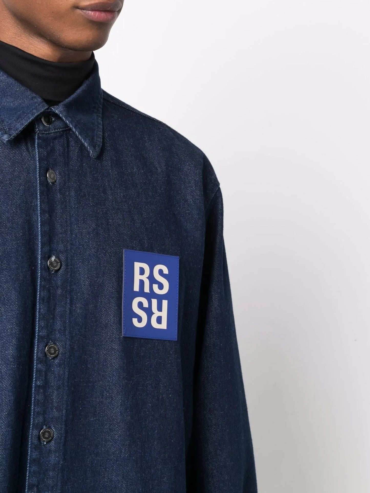 logo patch denim shirt
