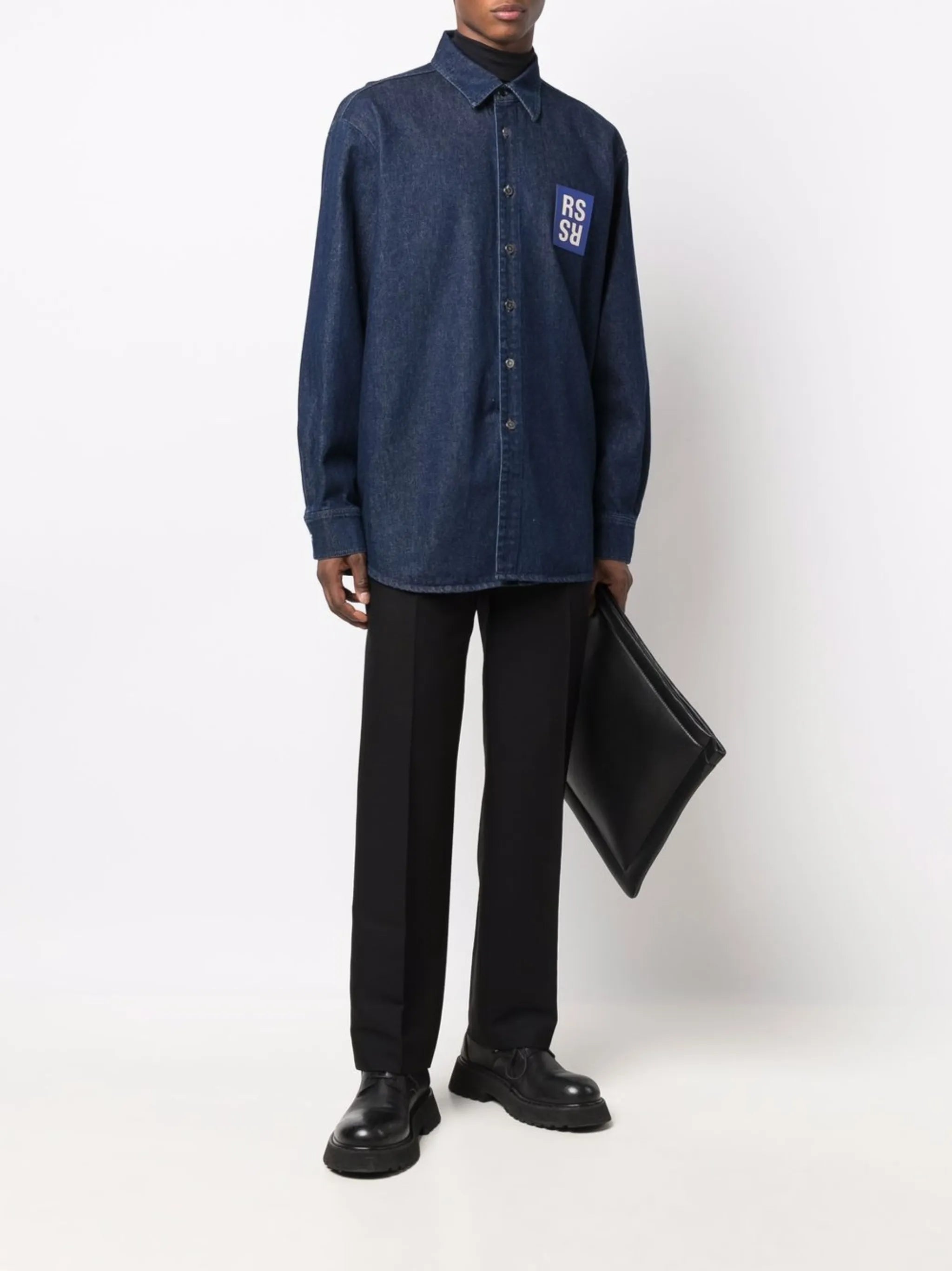 logo patch denim shirt