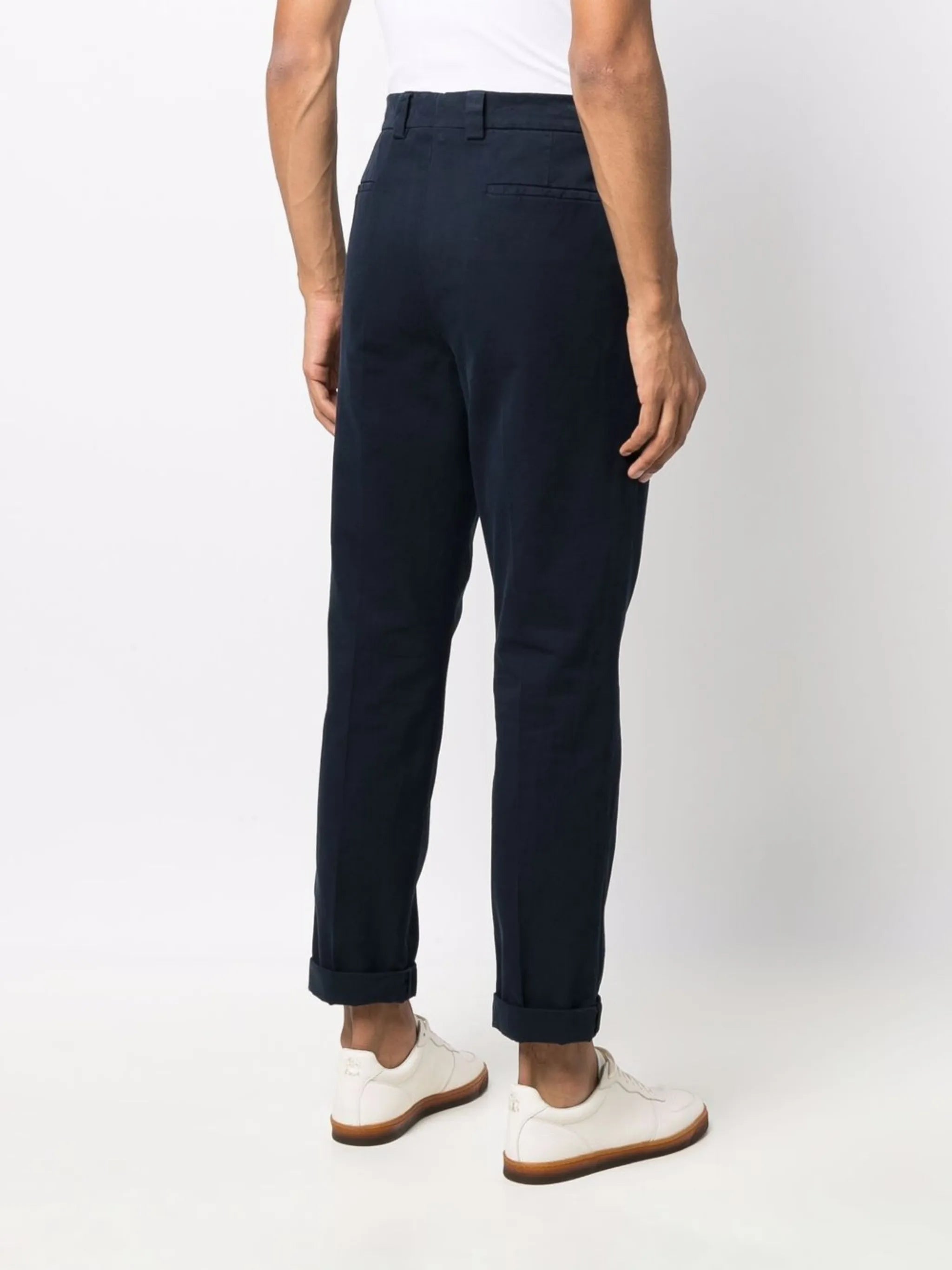 straight-leg cotton trousers