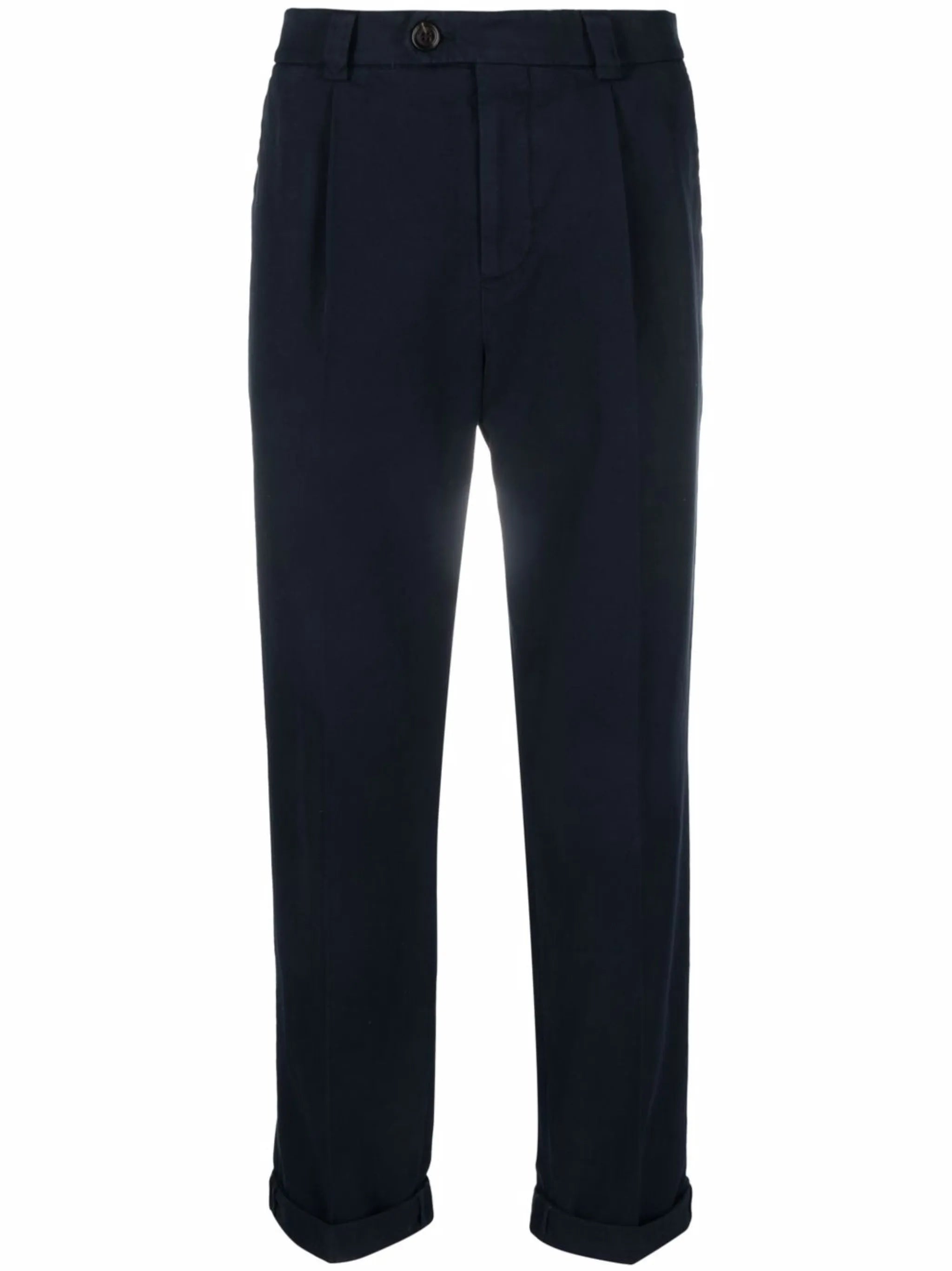 straight-leg cotton trousers