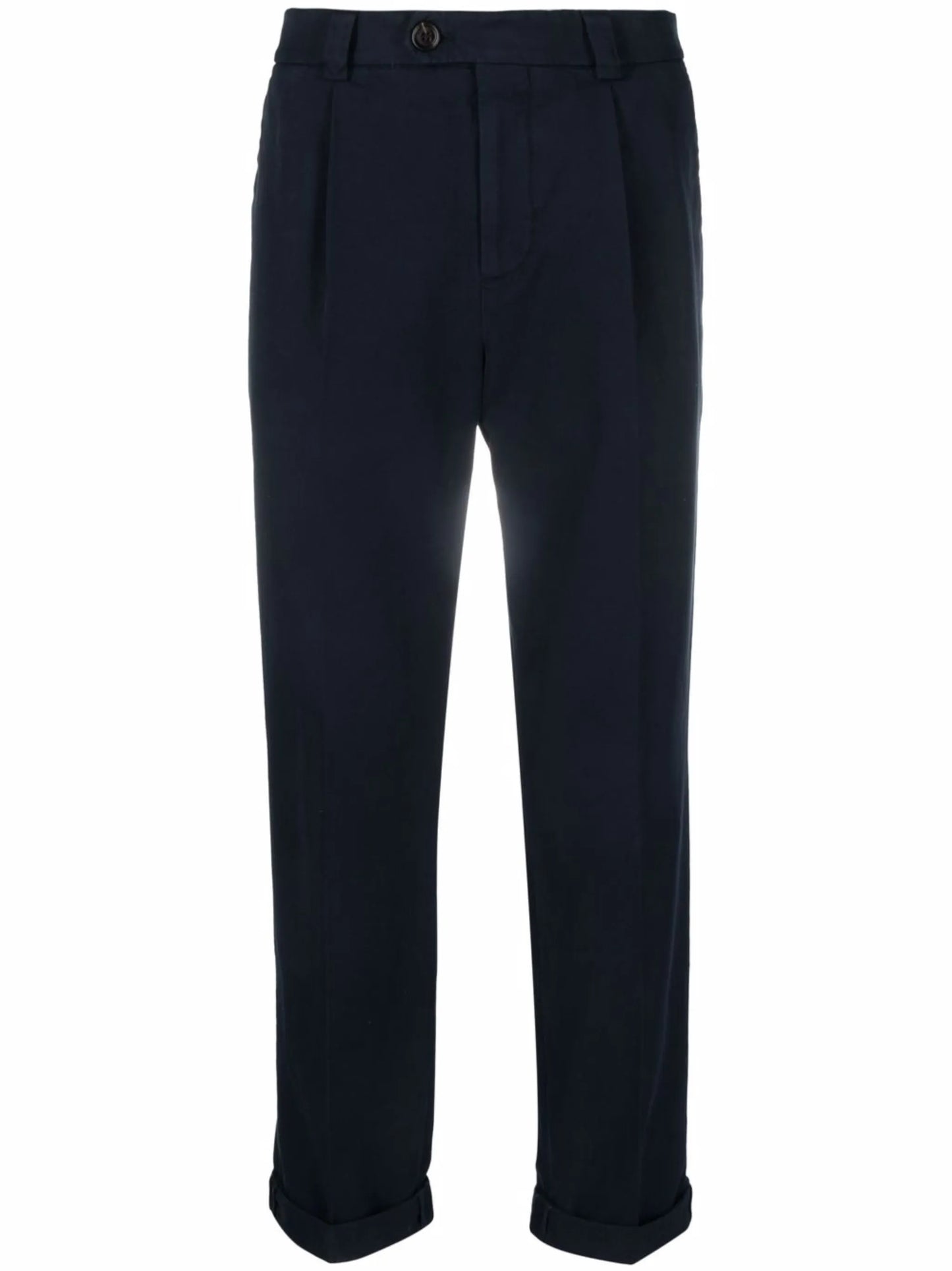 straight-leg cotton trousers