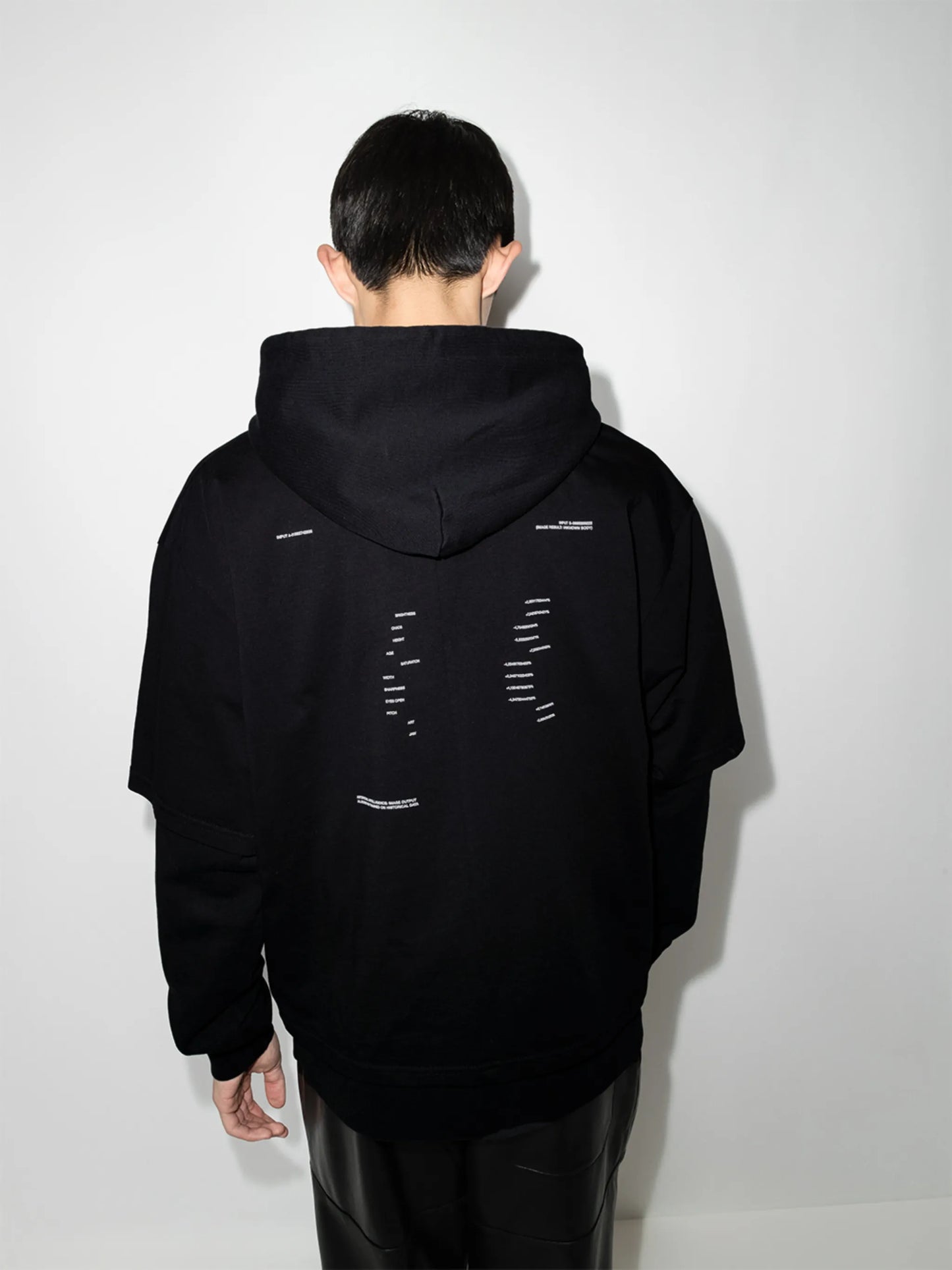 graphic-print double-layer hoodie