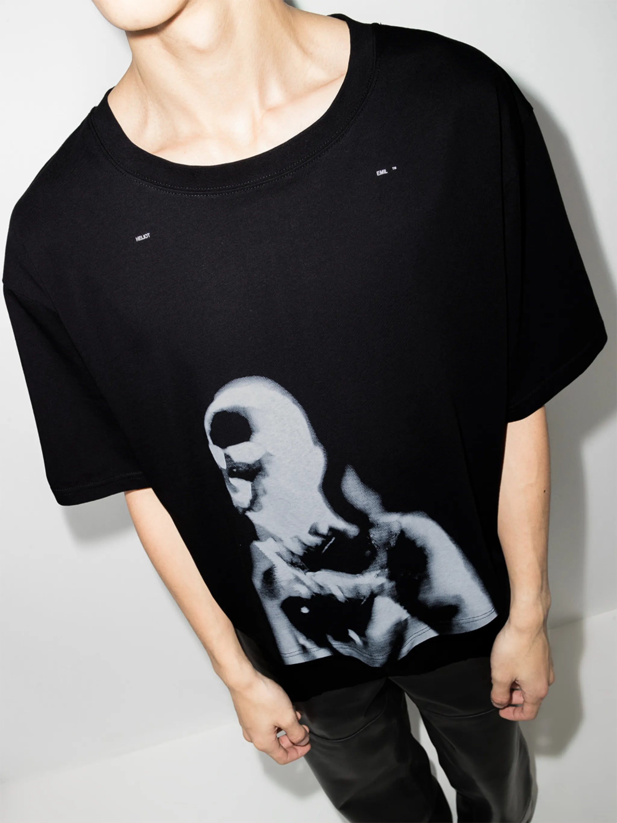graphic-print double-layer hoodie