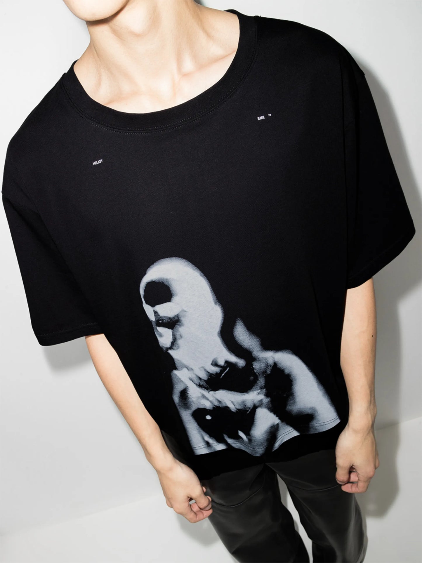graphic-print double-layer hoodie