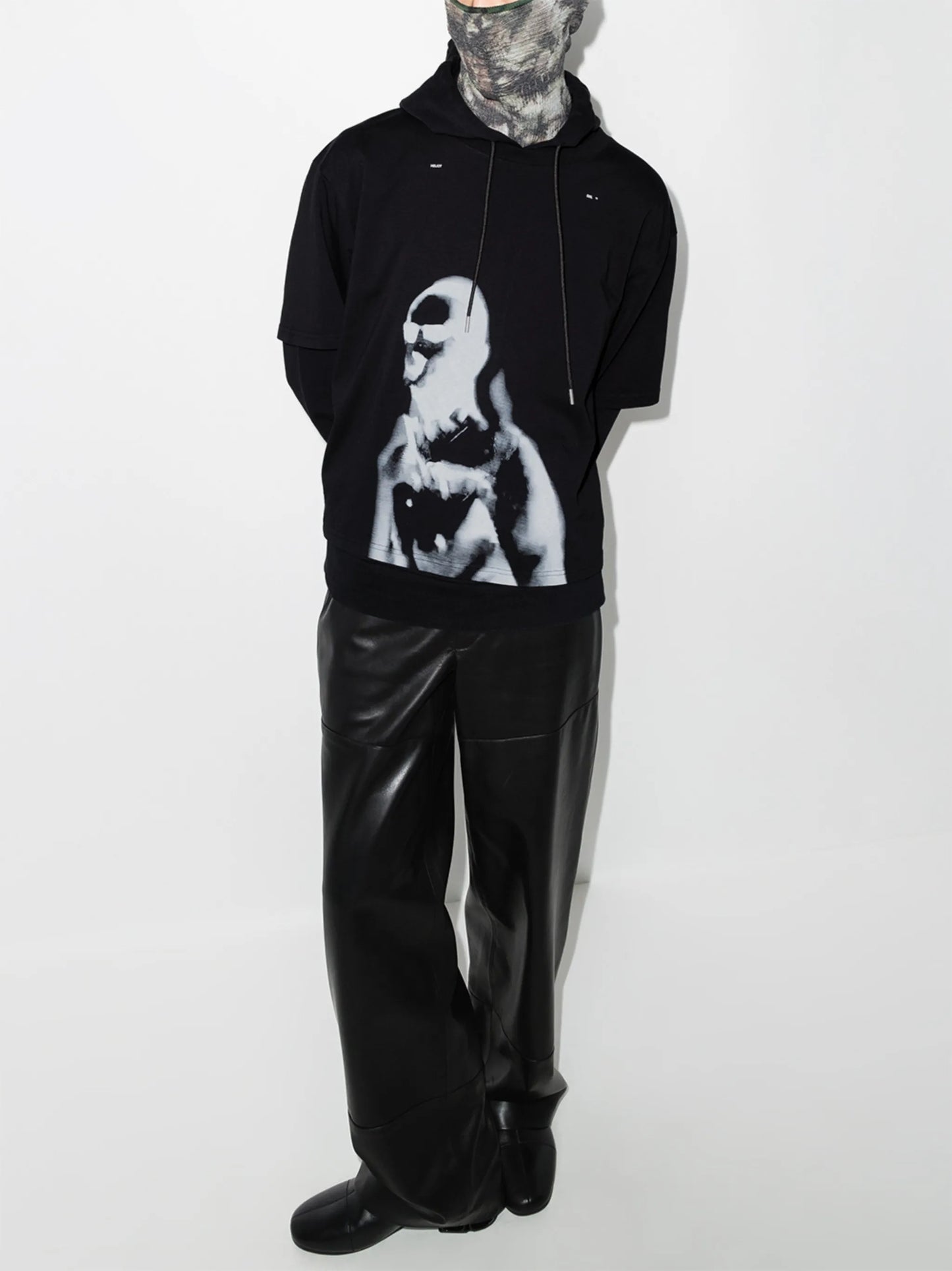 graphic-print double-layer hoodie