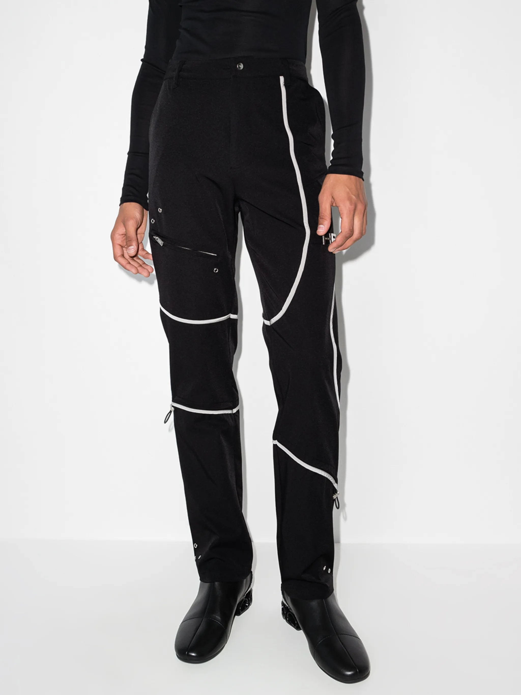 contrast piping track pants