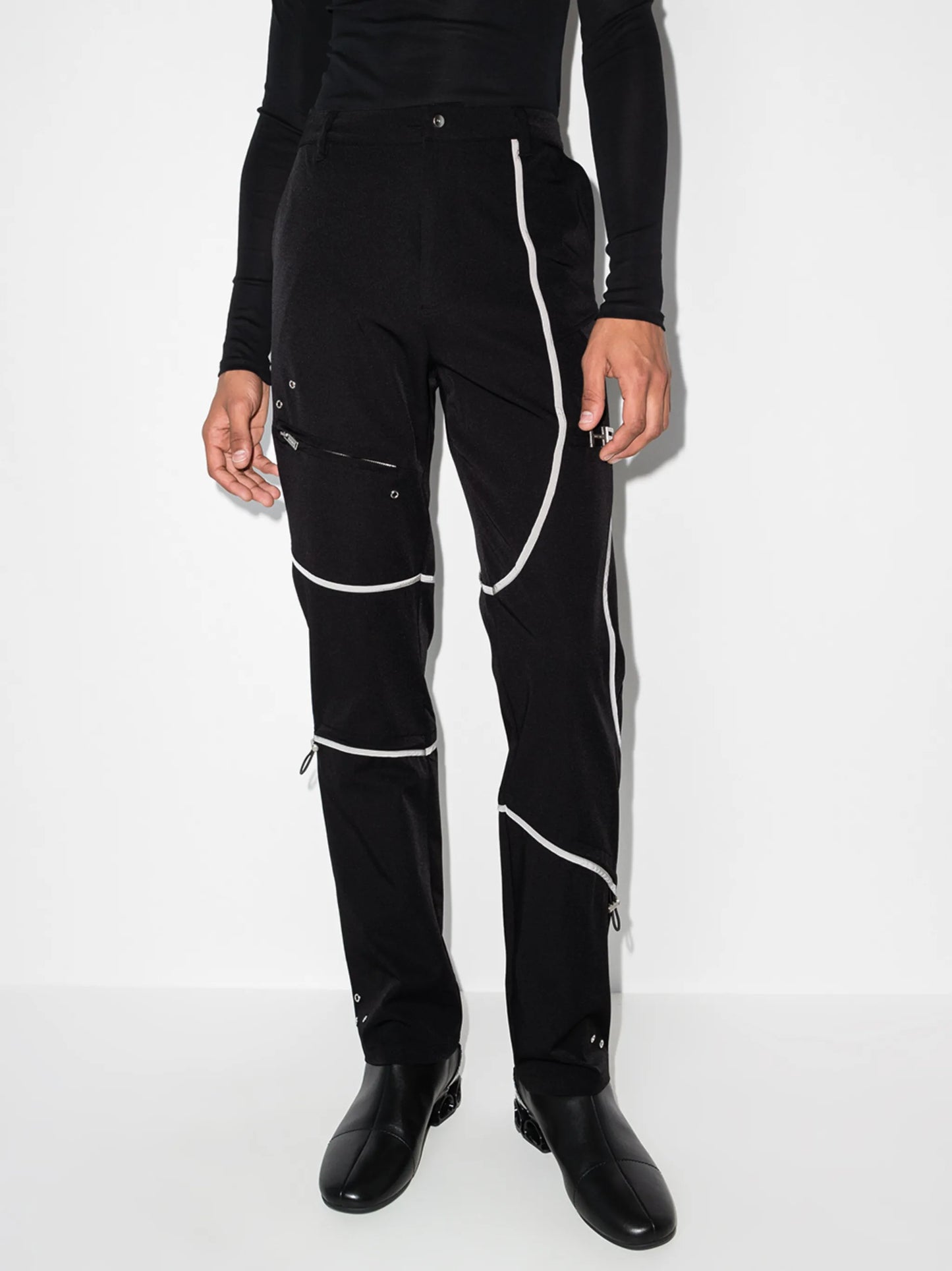 contrast piping track pants