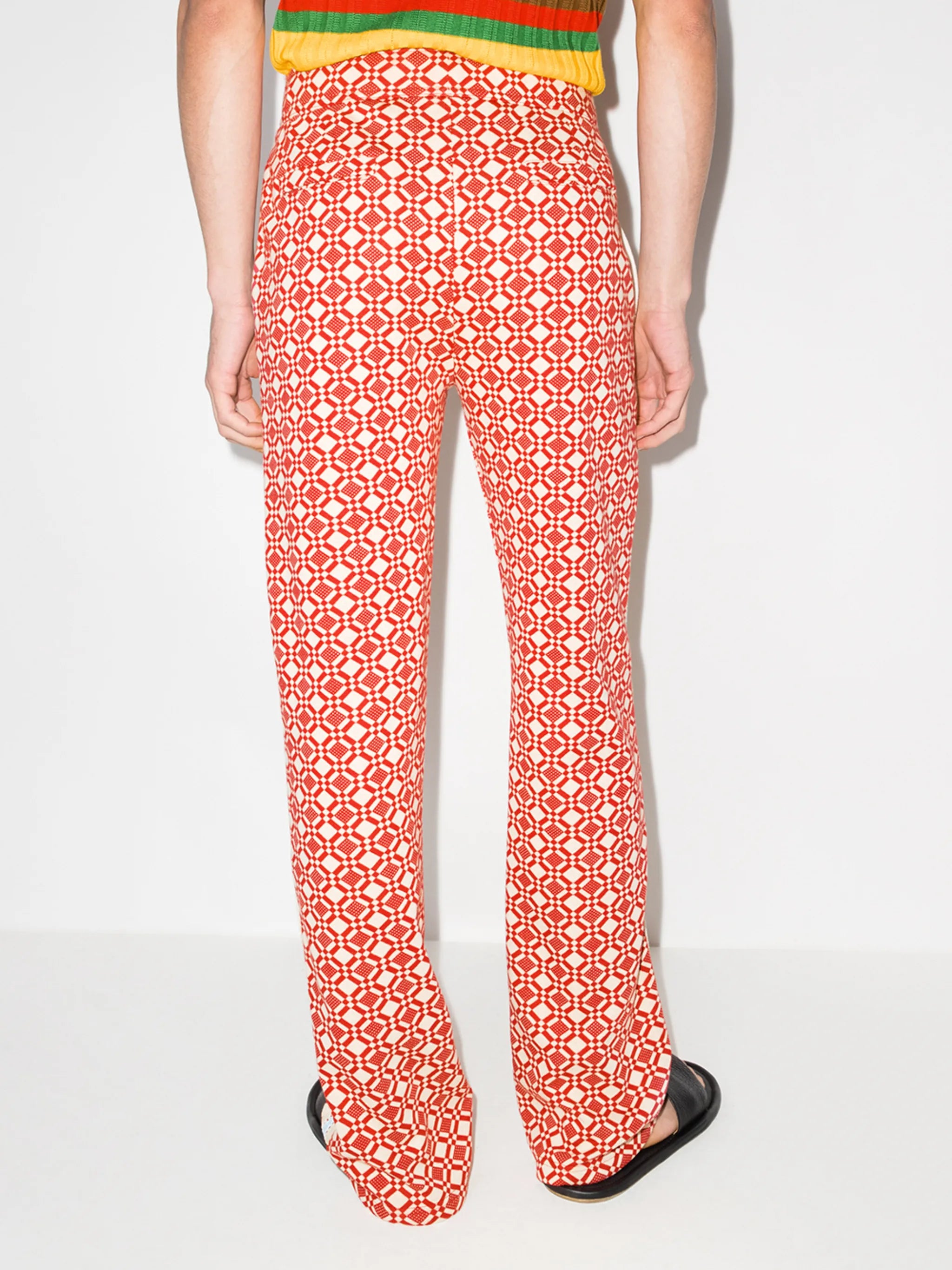 Power geometric-print trousers