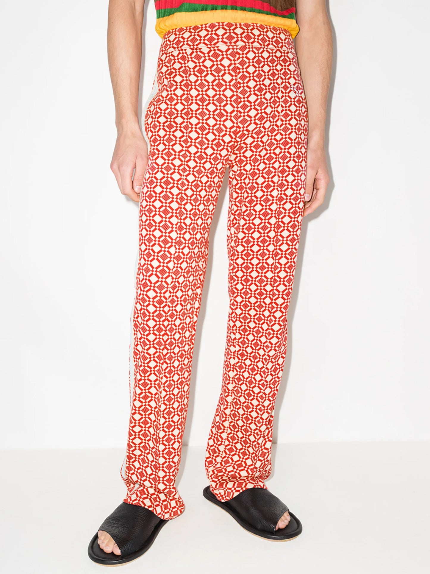 Power geometric-print trousers