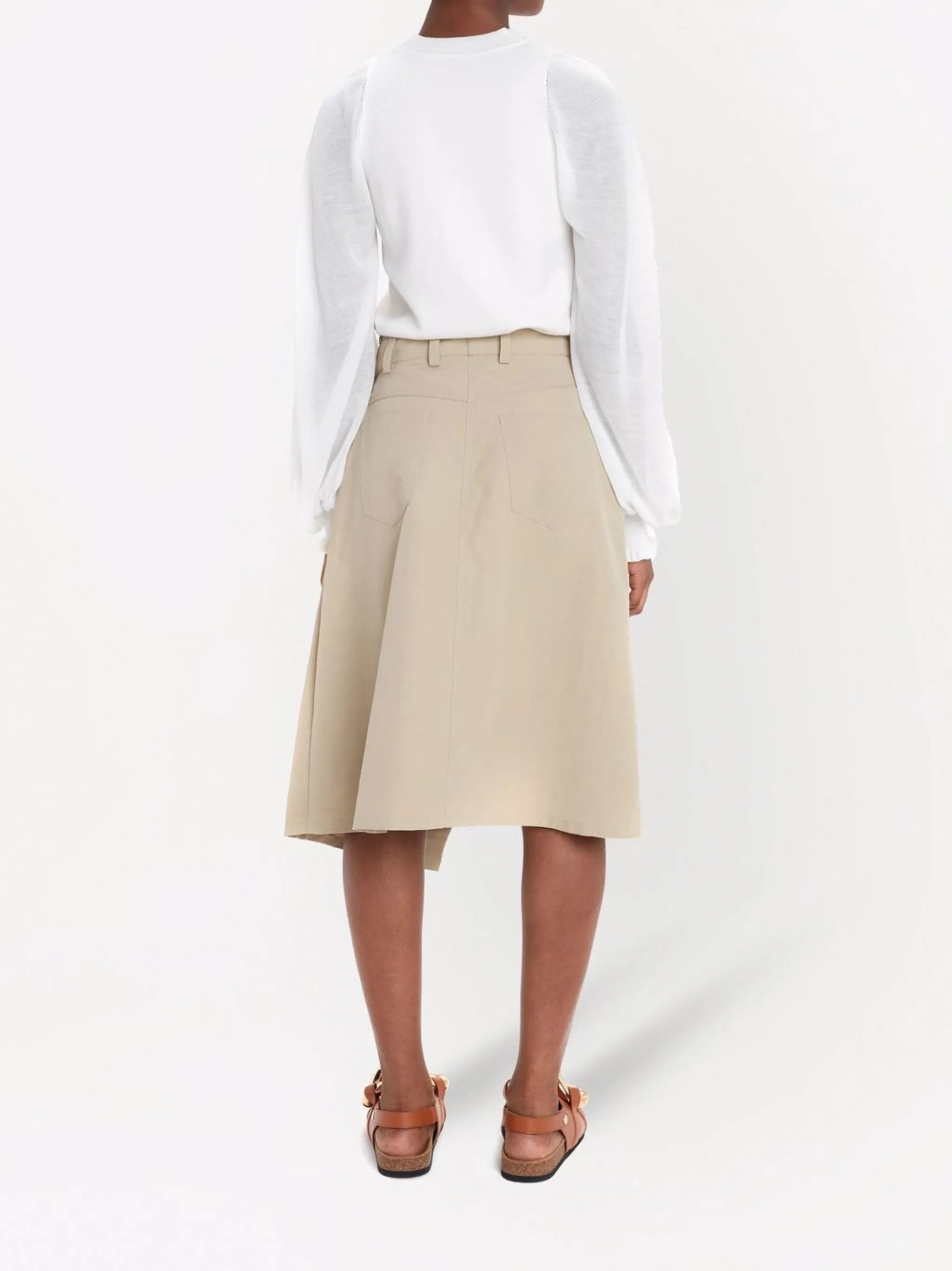 wrap-front skirt