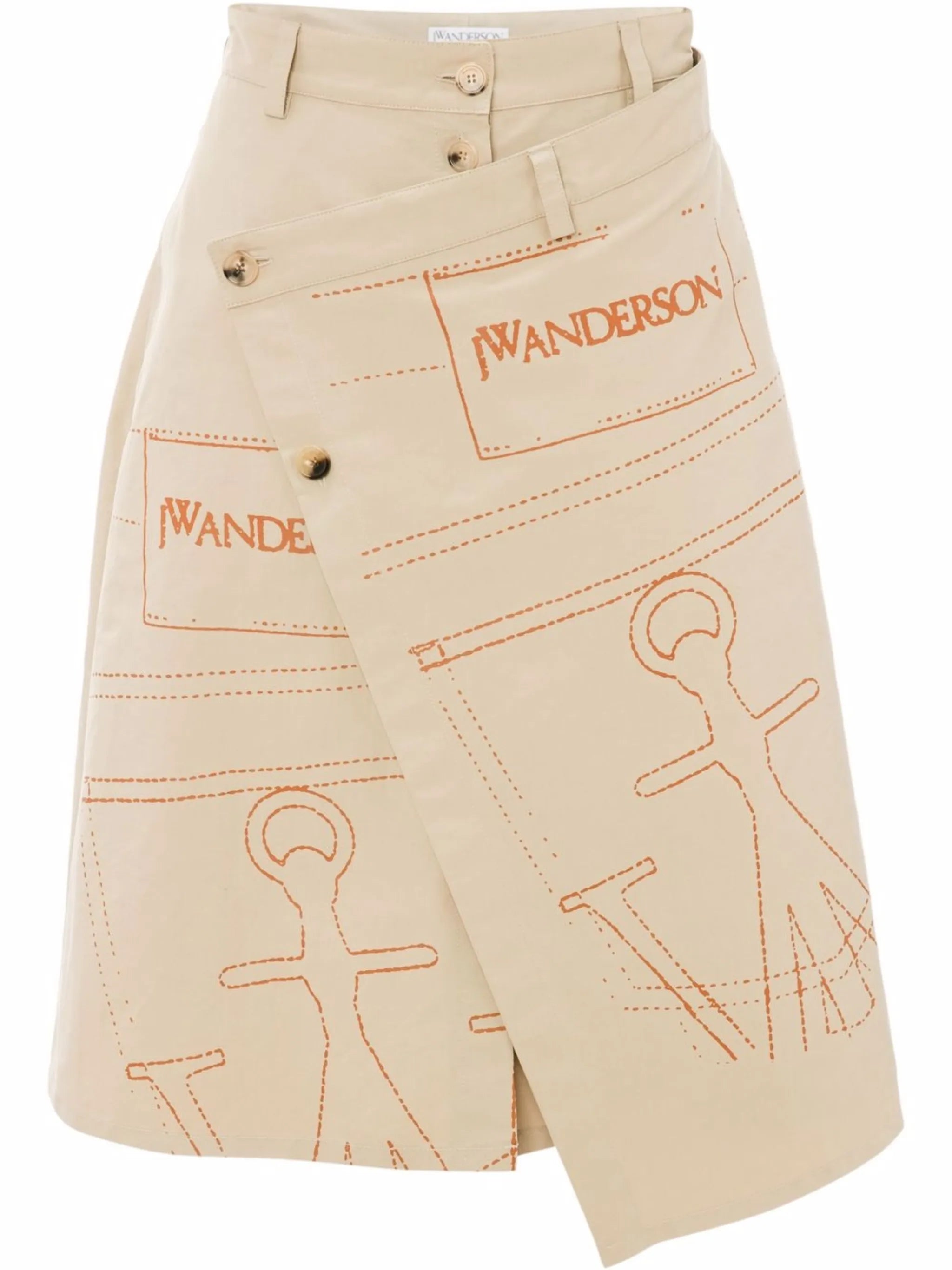 wrap-front skirt