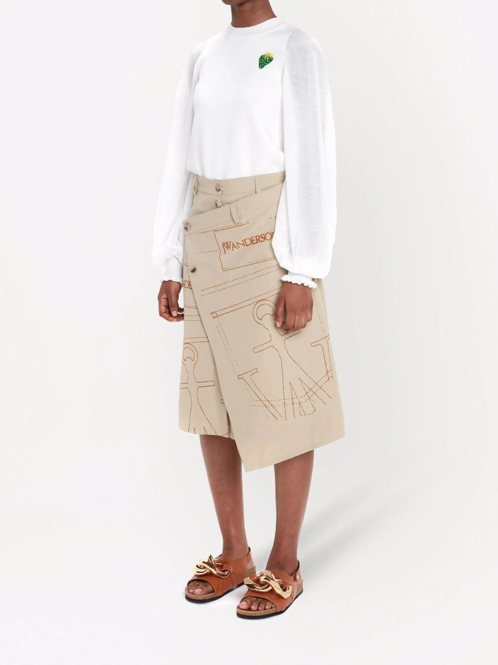 wrap-front skirt