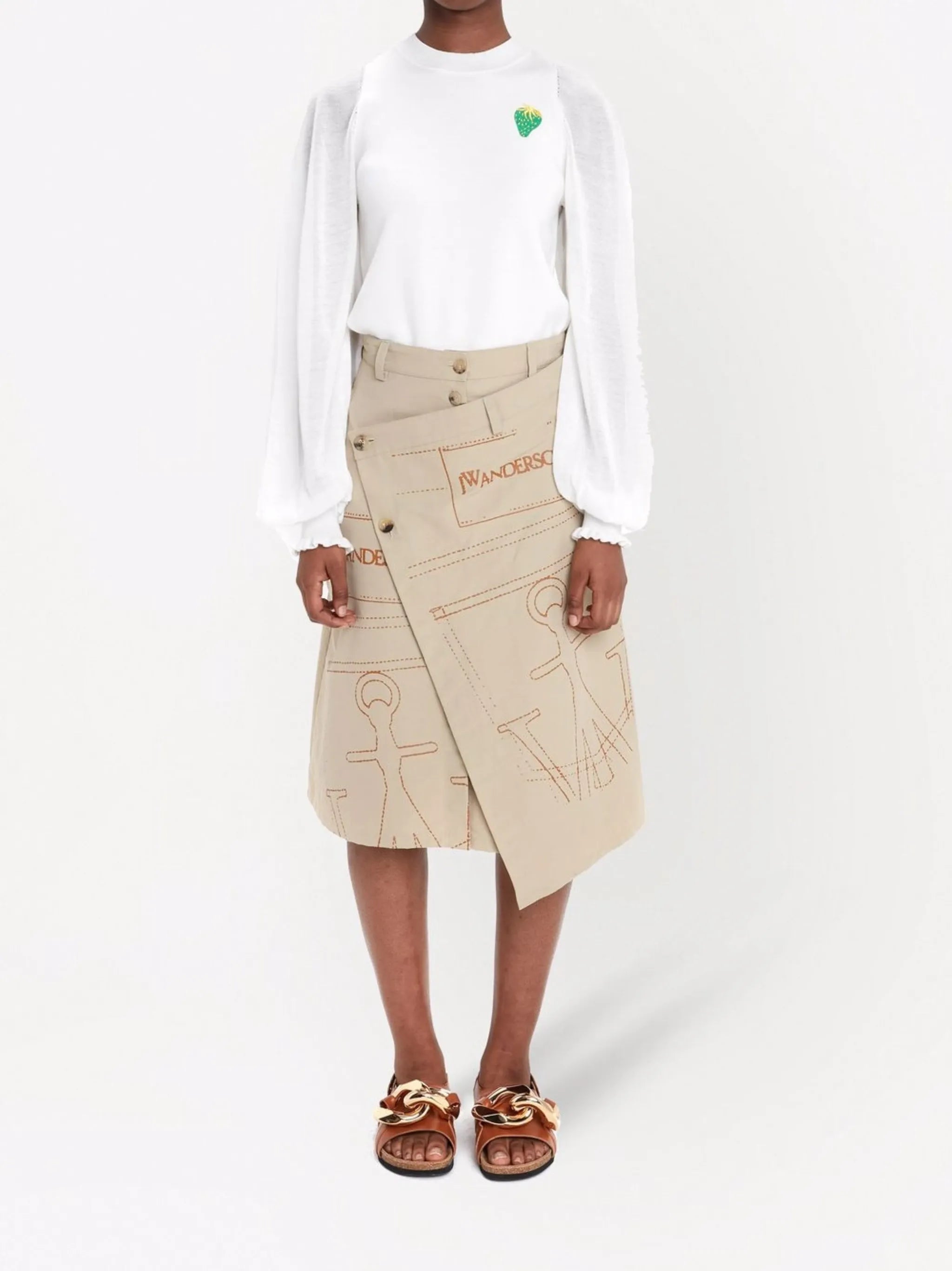 wrap-front skirt