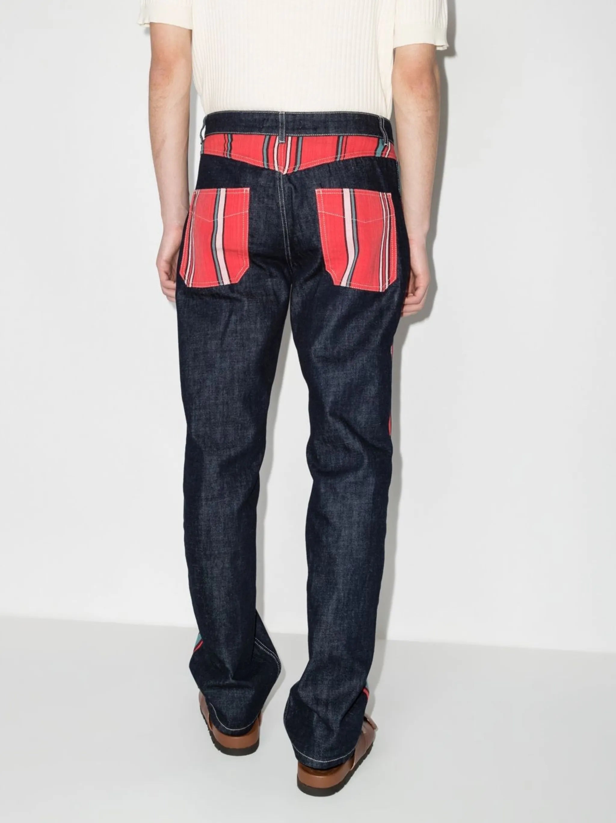 Cotonou striped straight-leg jeans