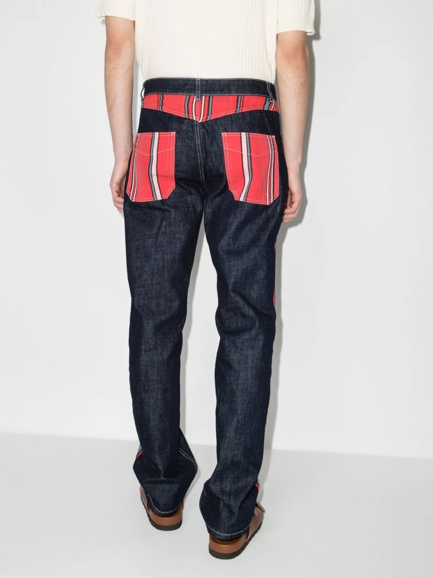 Cotonou striped straight-leg jeans