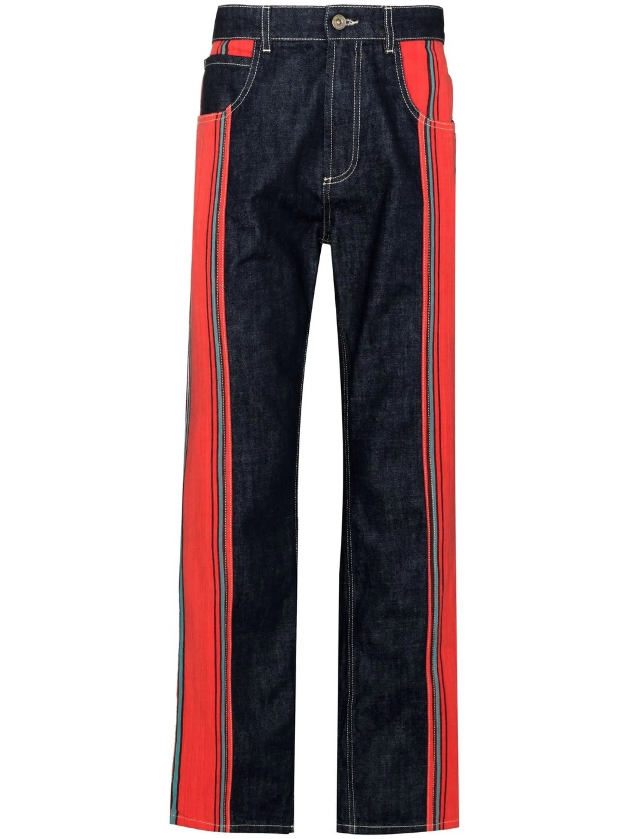 Cotonou striped straight-leg jeans