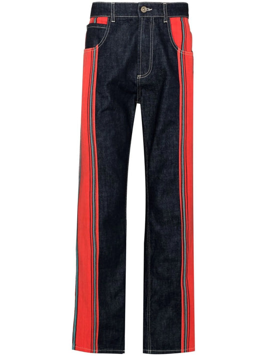 Cotonou striped straight-leg jeans