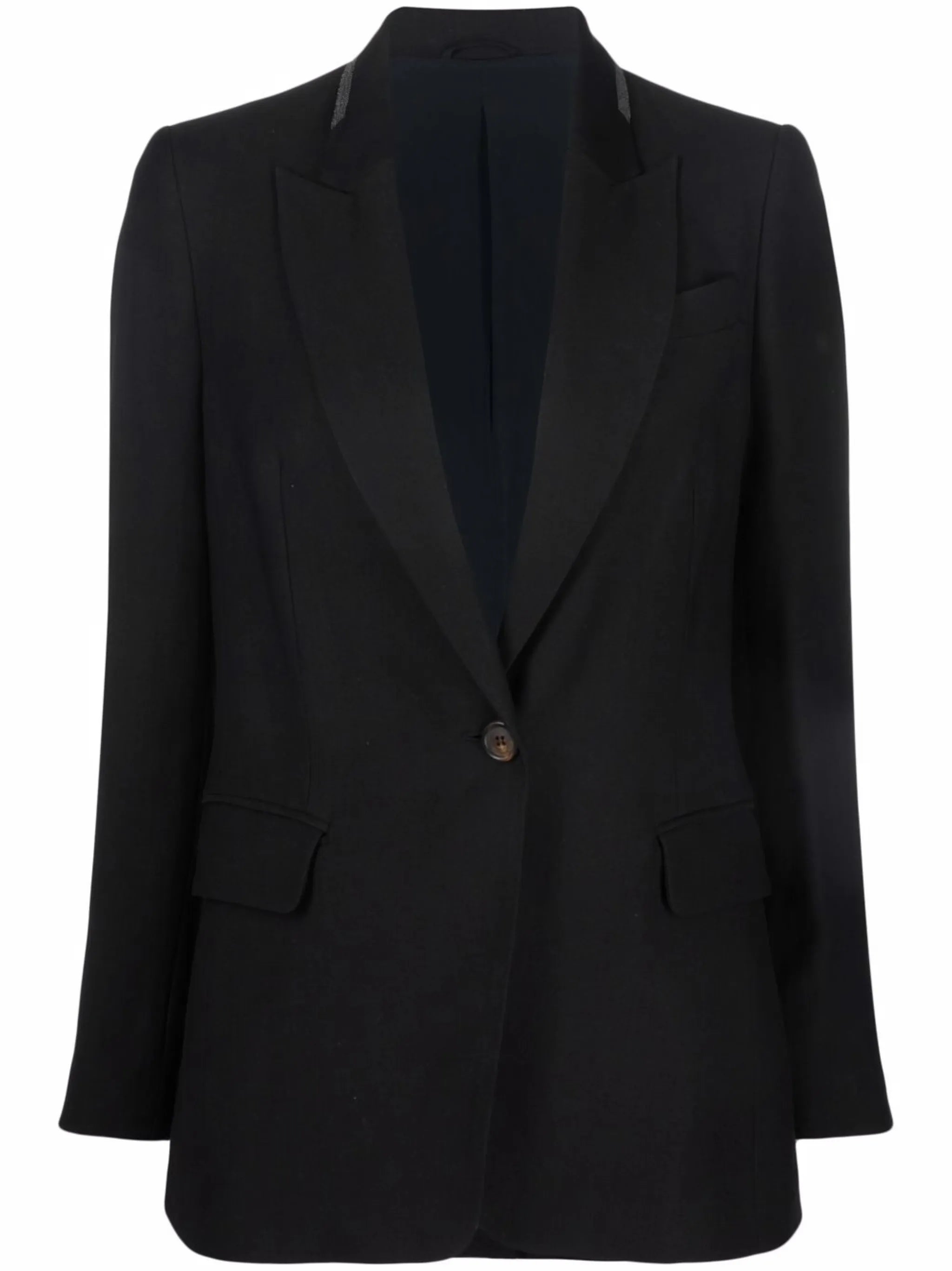 peak-lapel single-breasted blazer