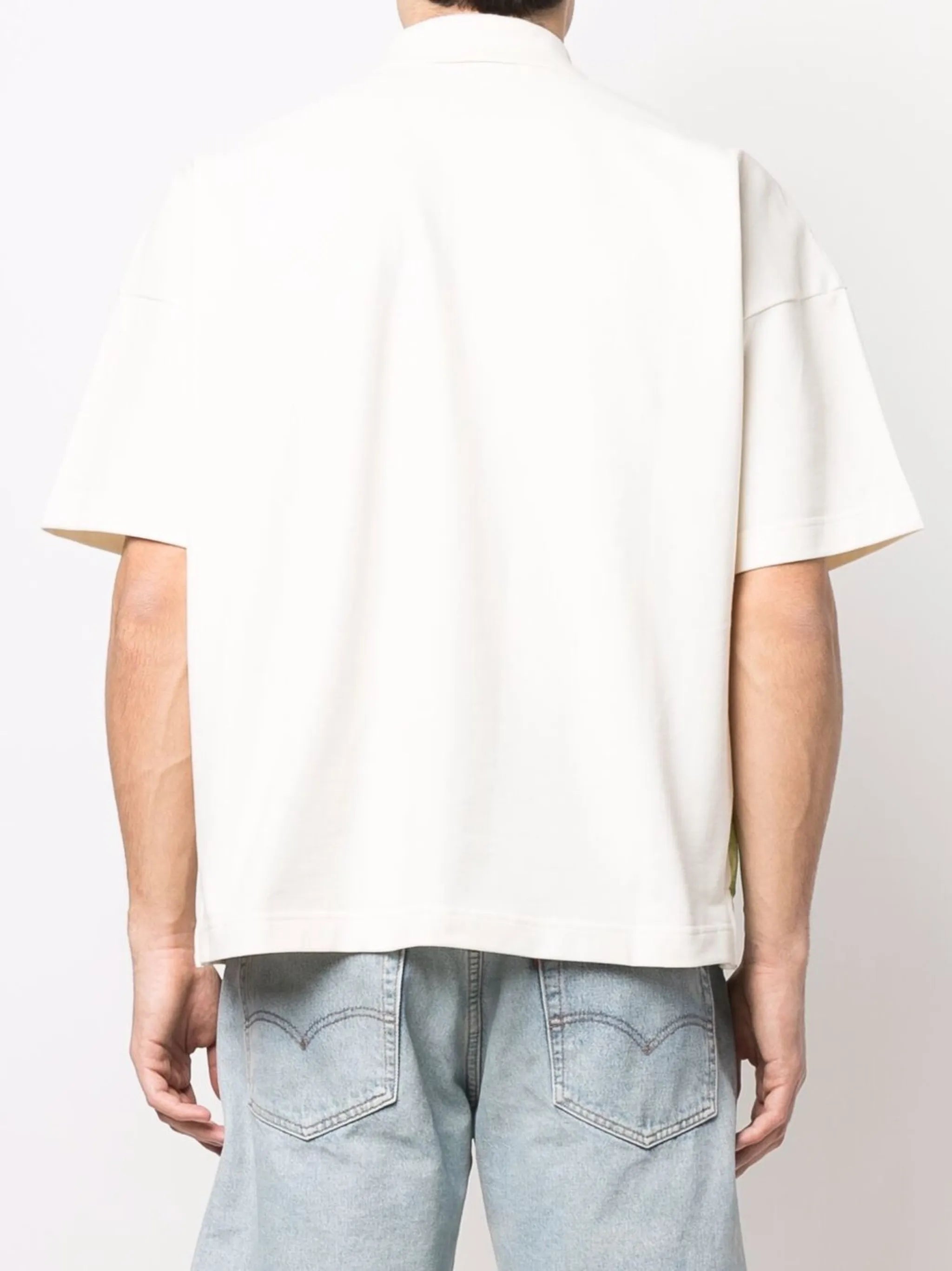 graphic-print cotton polo shirt