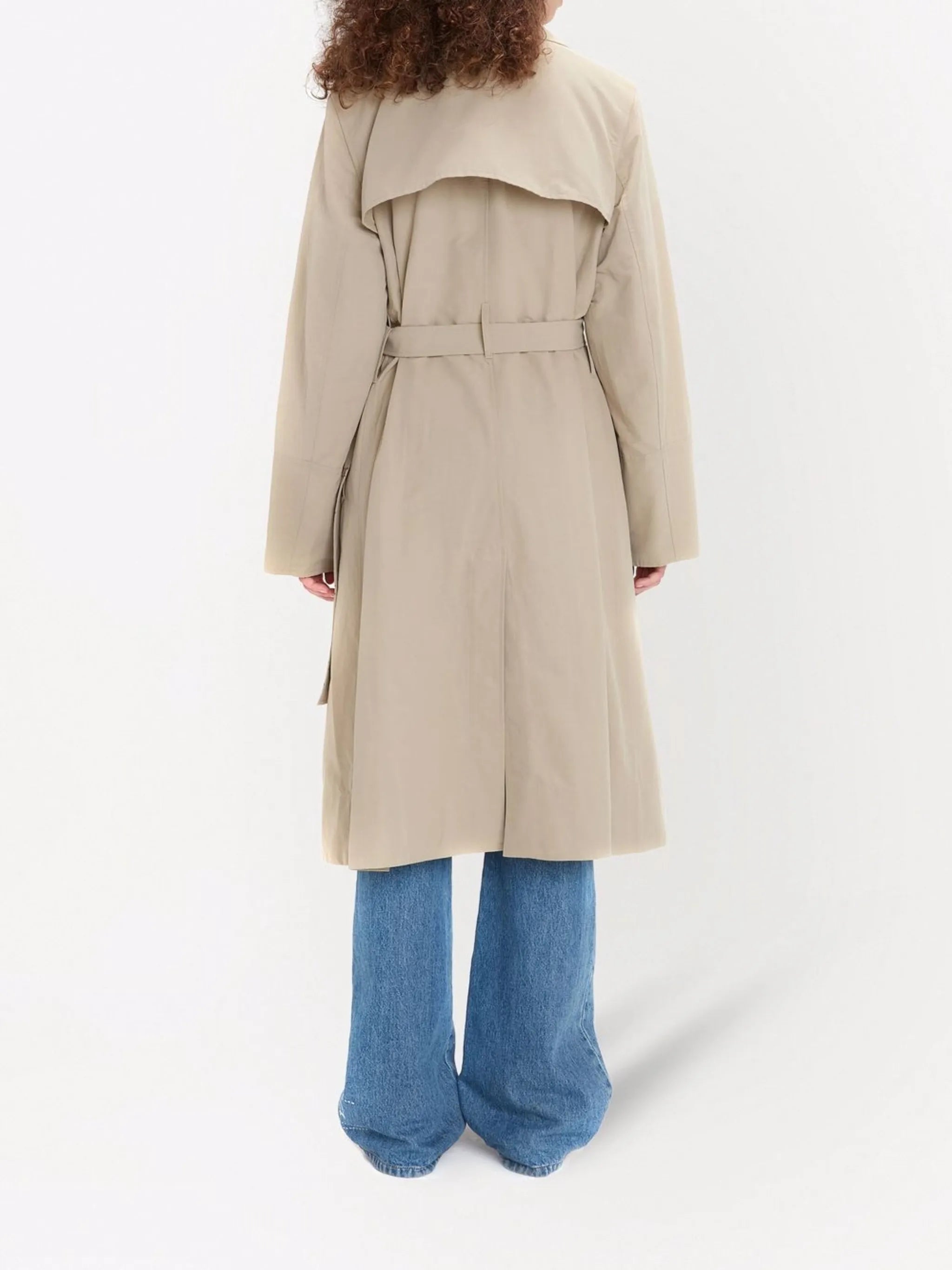 logo-print trench coat
