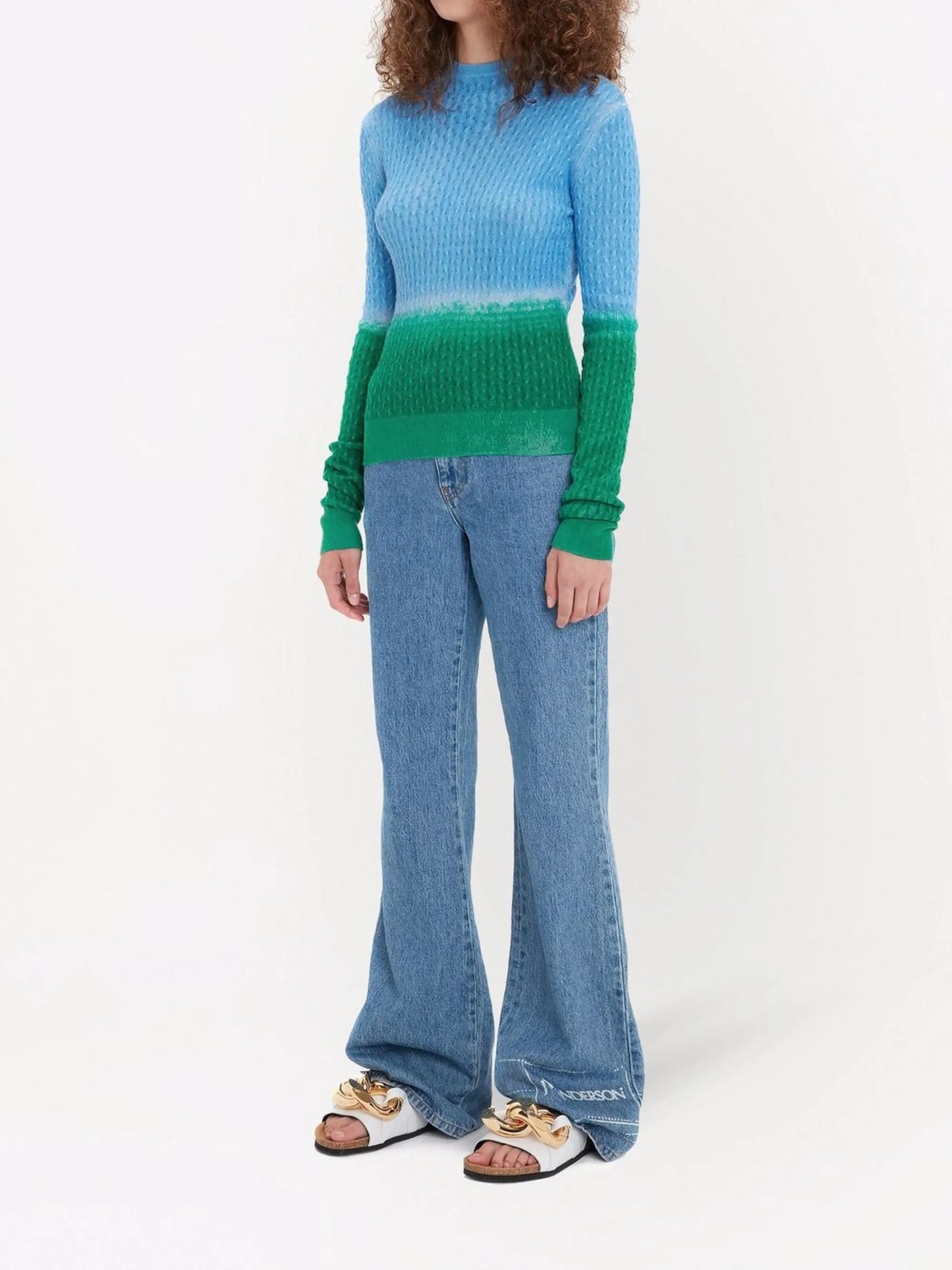high-waisted bootcut jeans
