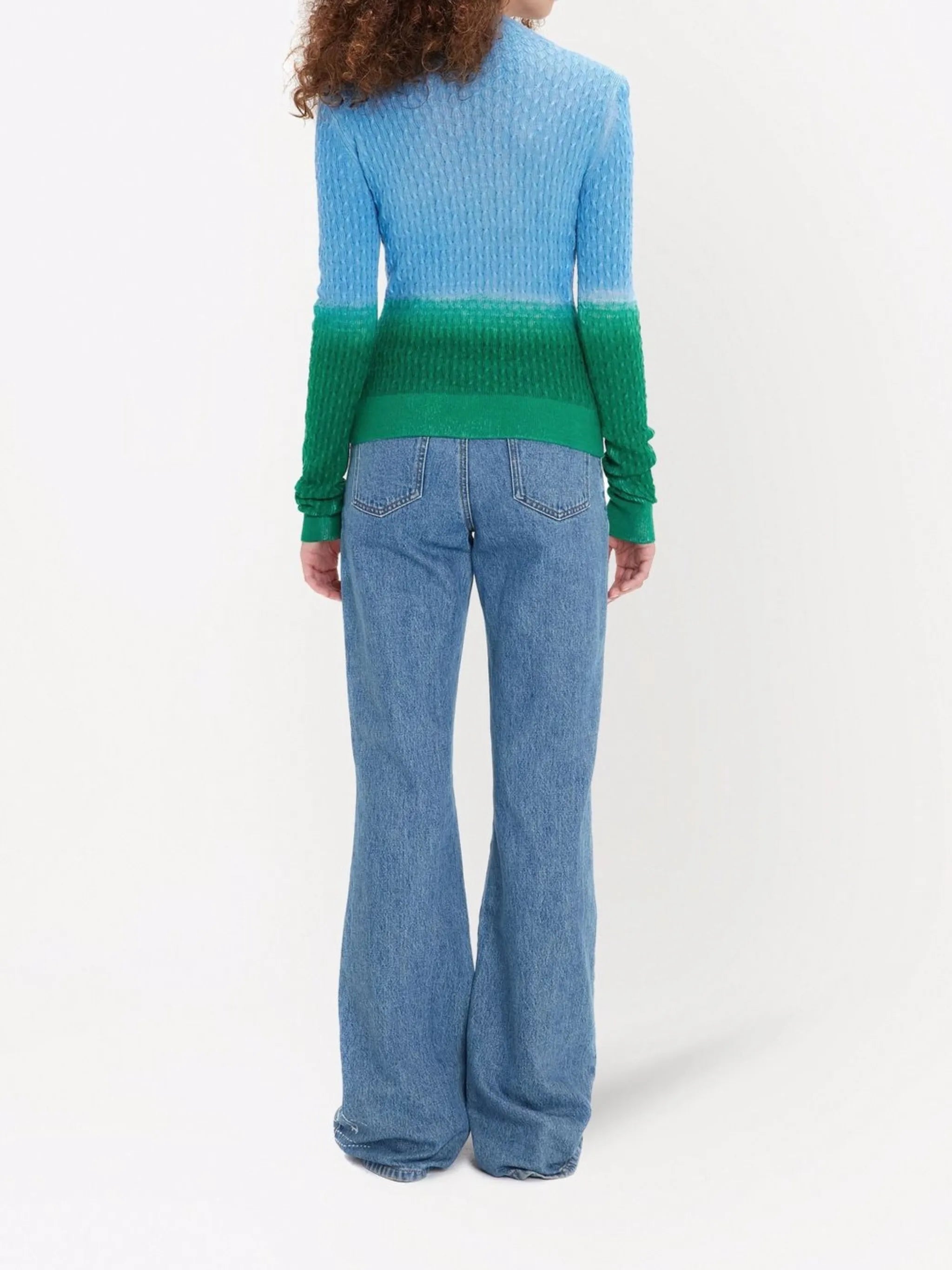 high-waisted bootcut jeans