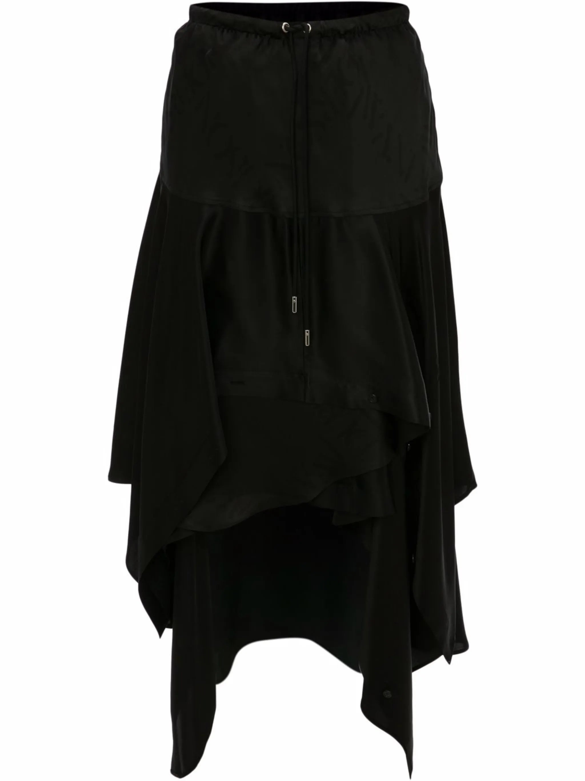 layered asymmetric midi skirt