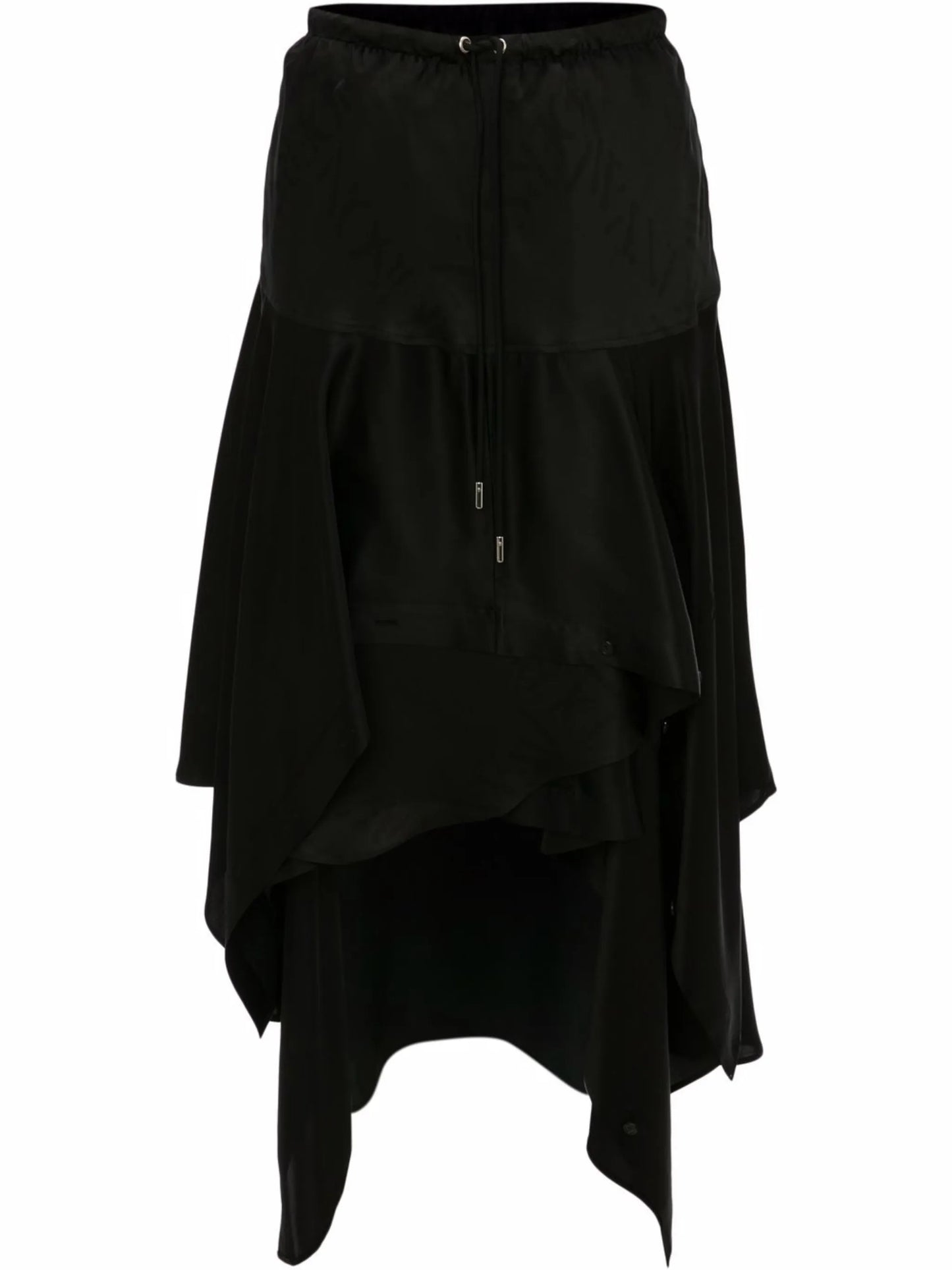 layered asymmetric midi skirt