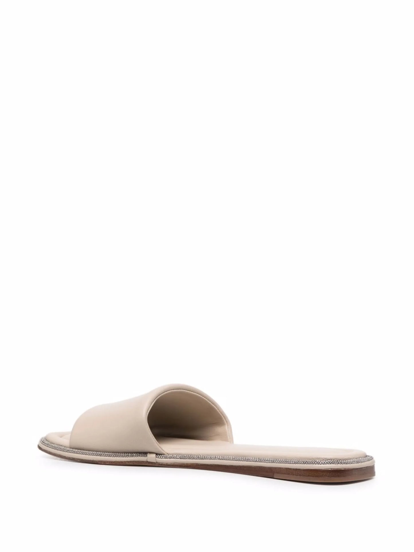 monili-embellished leather slides