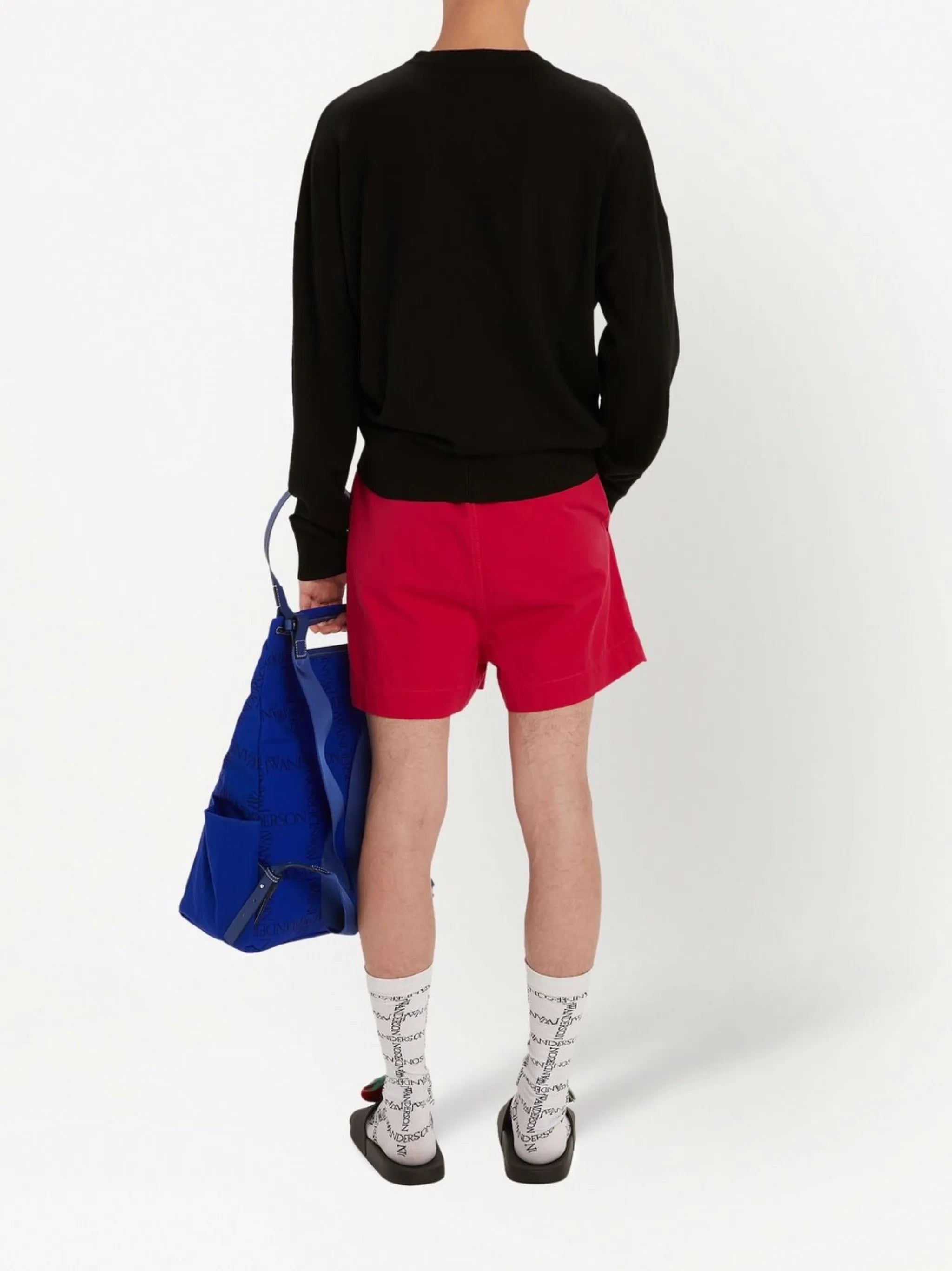 intarsia-logo crew neck jumper