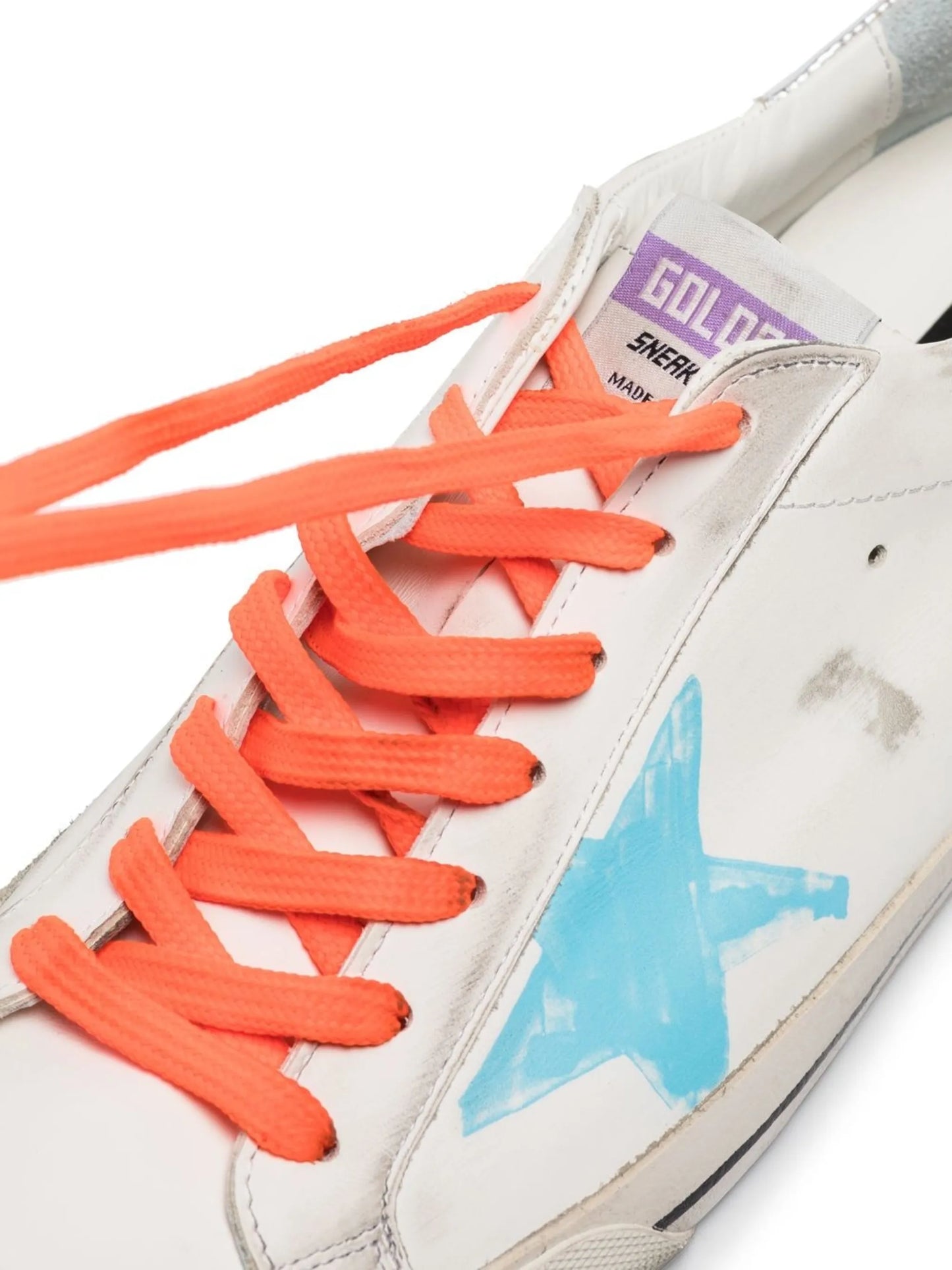 Superstar distressed lace-up trainers
