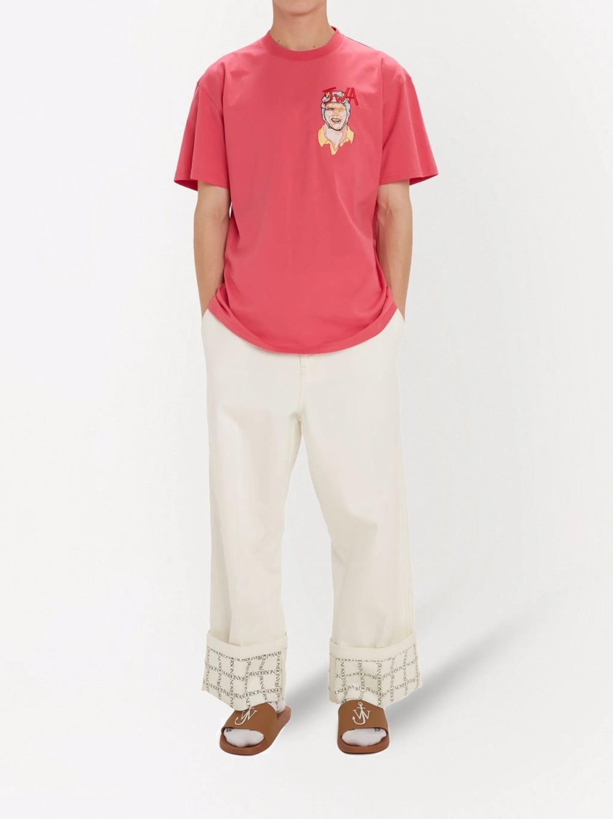 logo-print wide-leg jeans