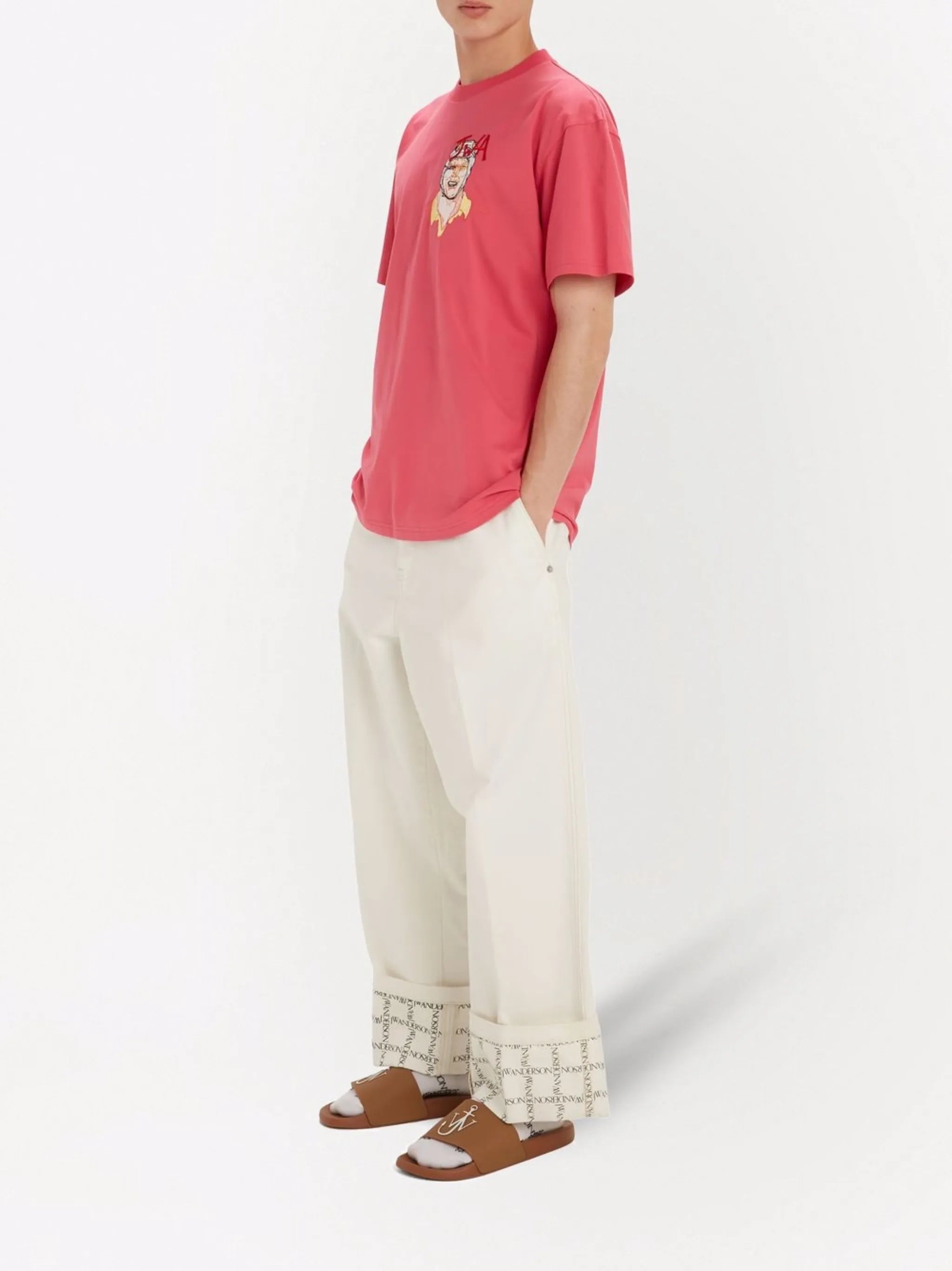 logo-print wide-leg jeans