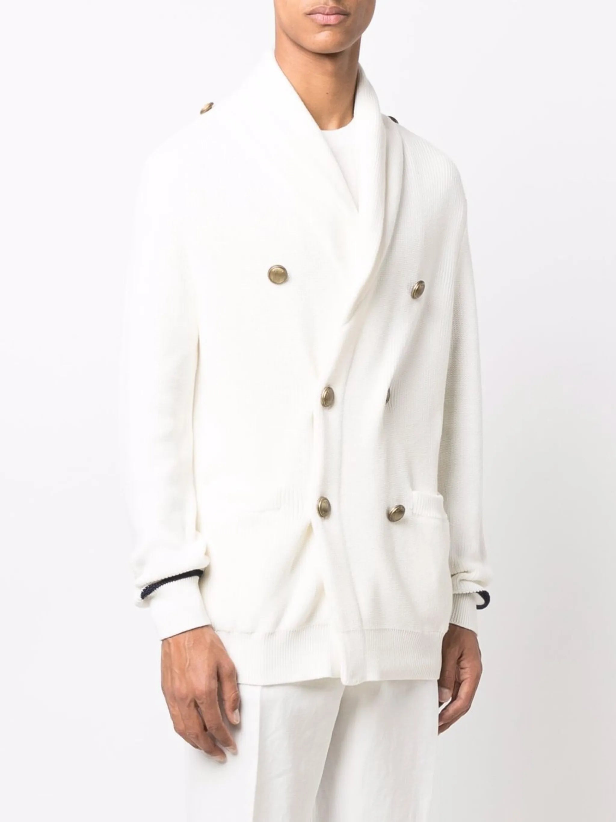 double-breasted buttoned cardigan
