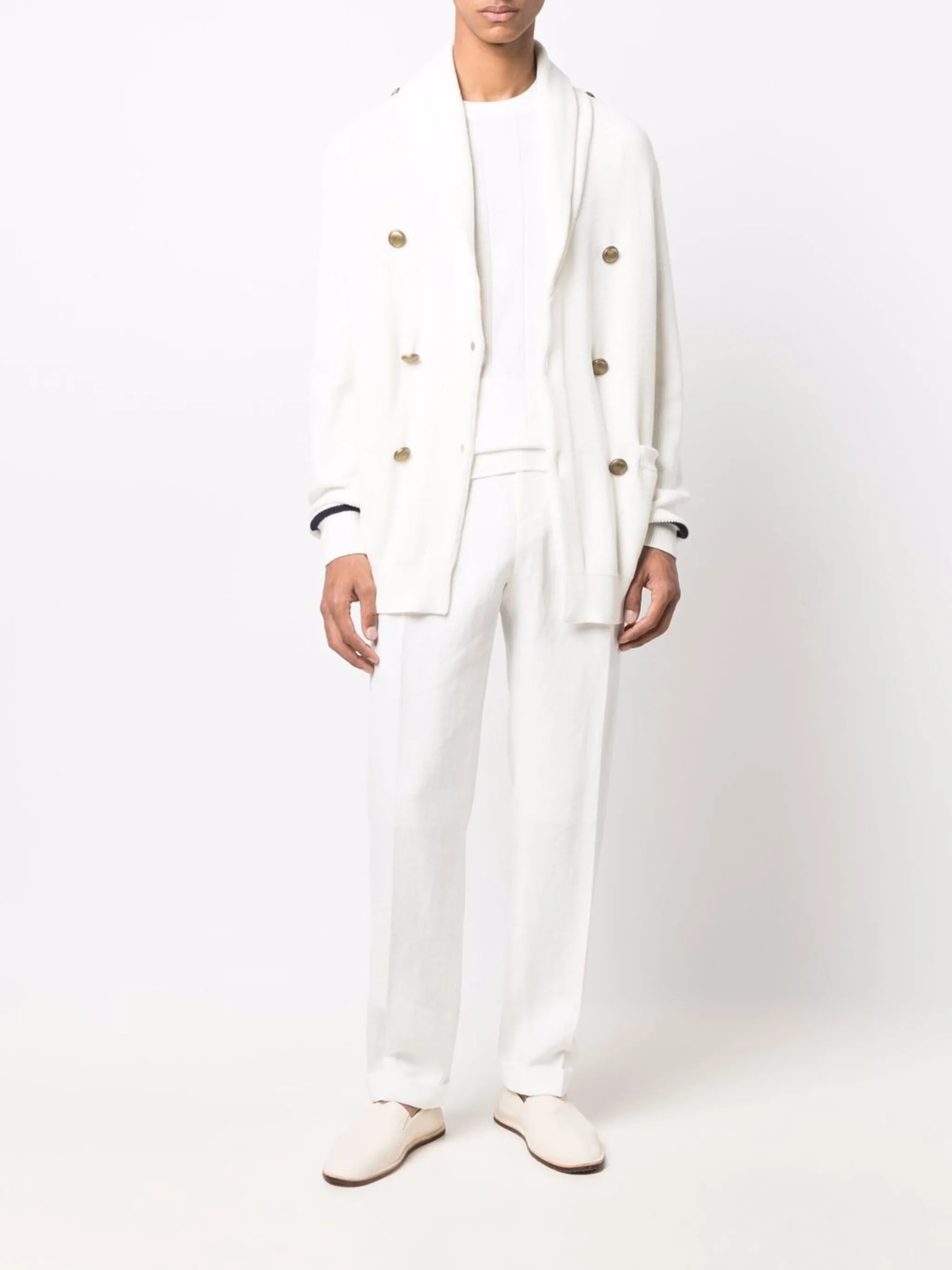 double-breasted buttoned cardigan