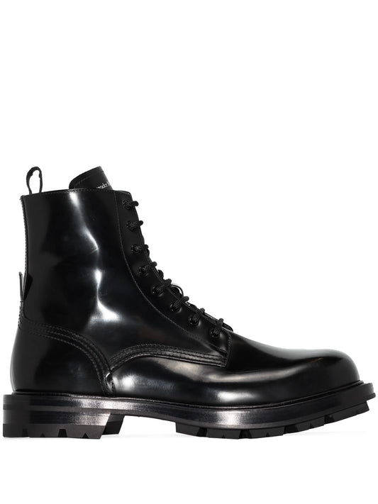 polished lace-up boots