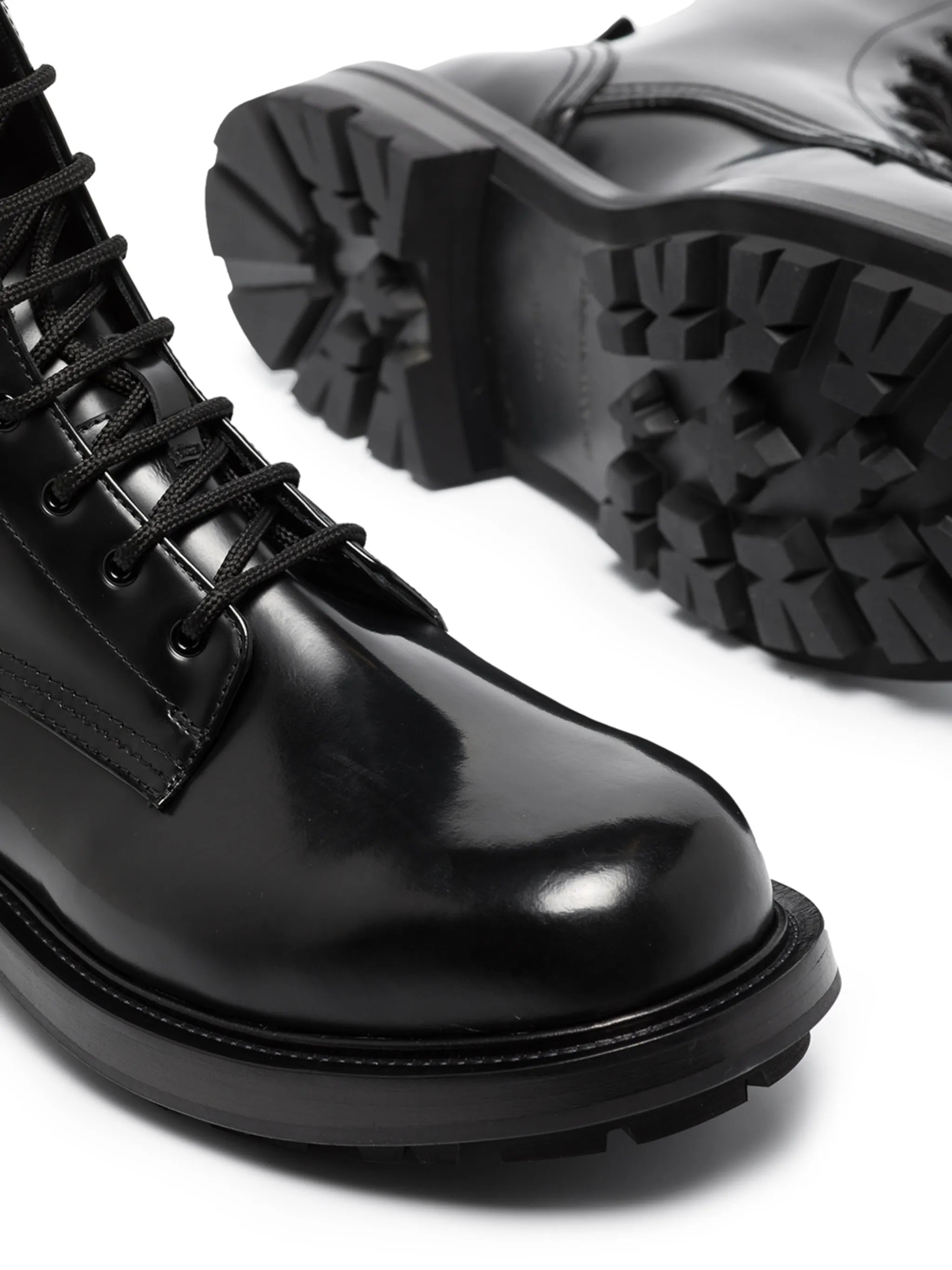 polished lace-up boots
