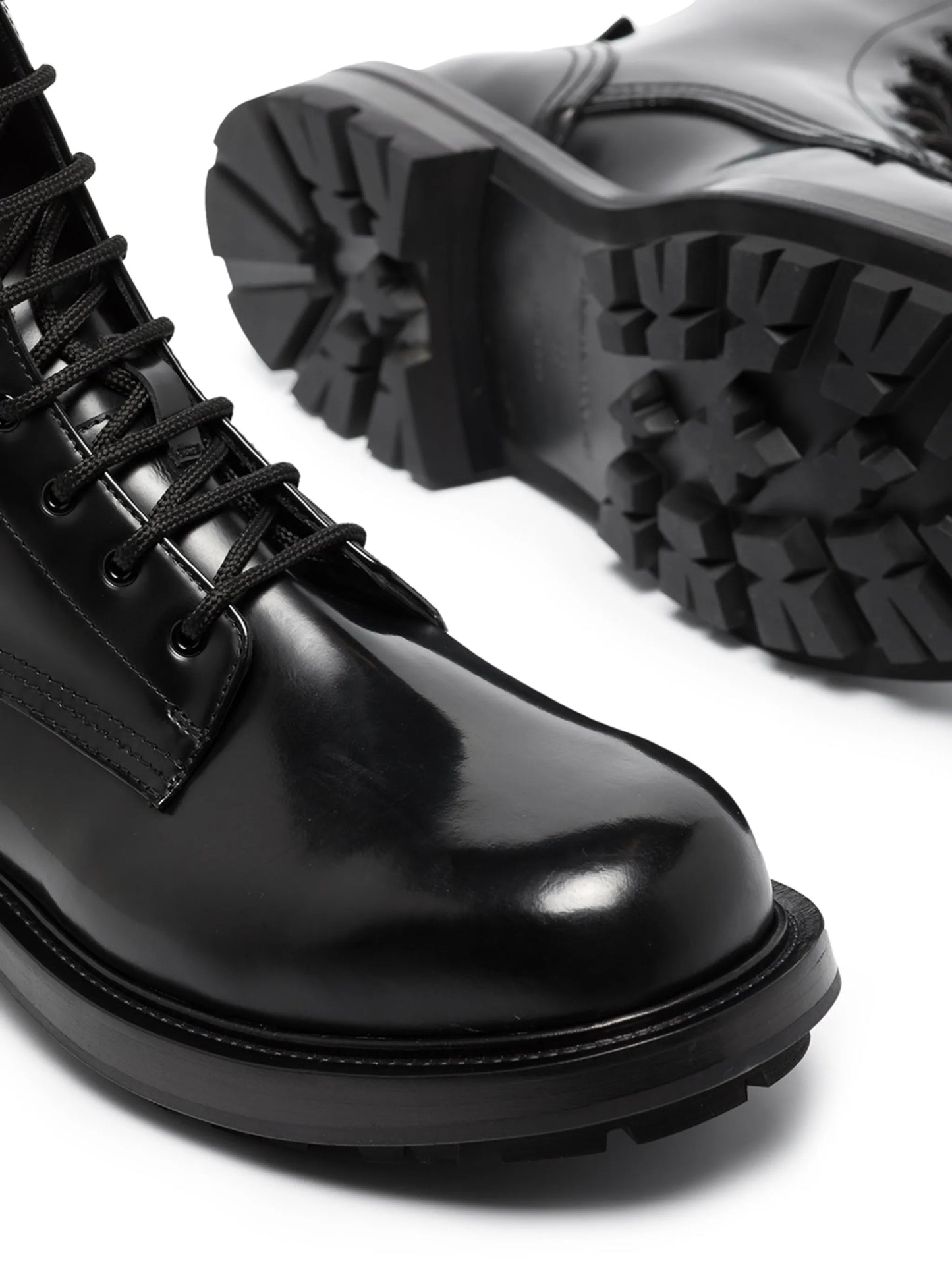 polished lace-up boots