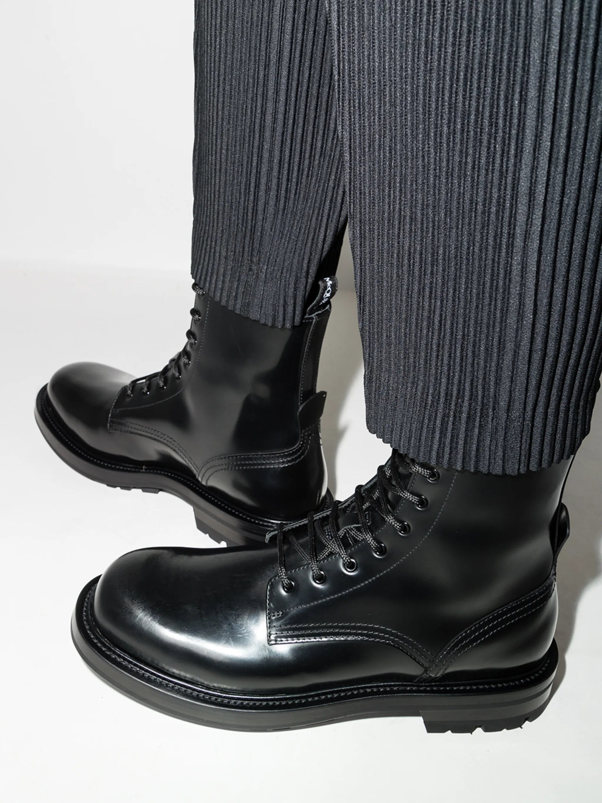 polished lace-up boots