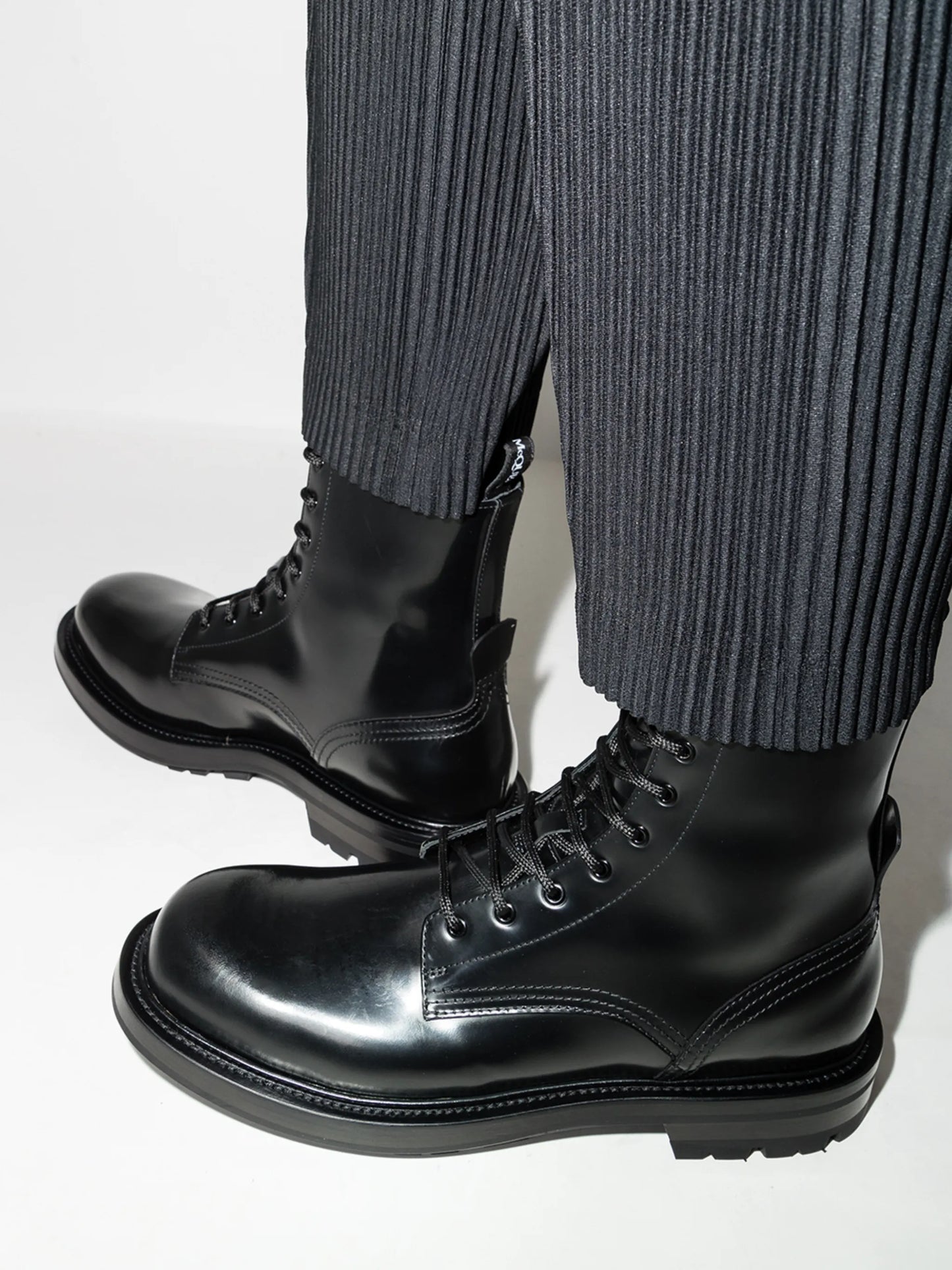polished lace-up boots