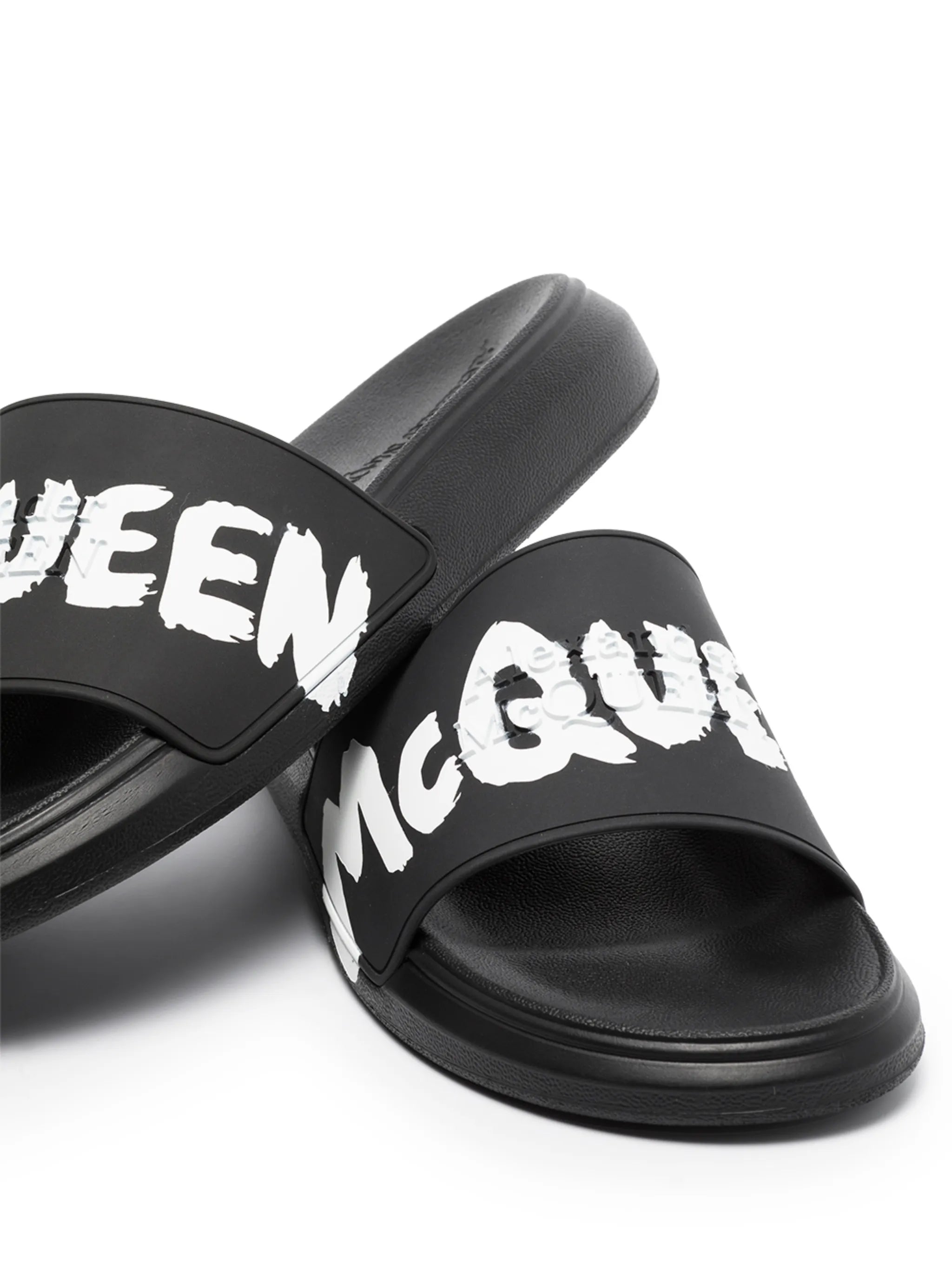 graffiti-logo slip-on slides