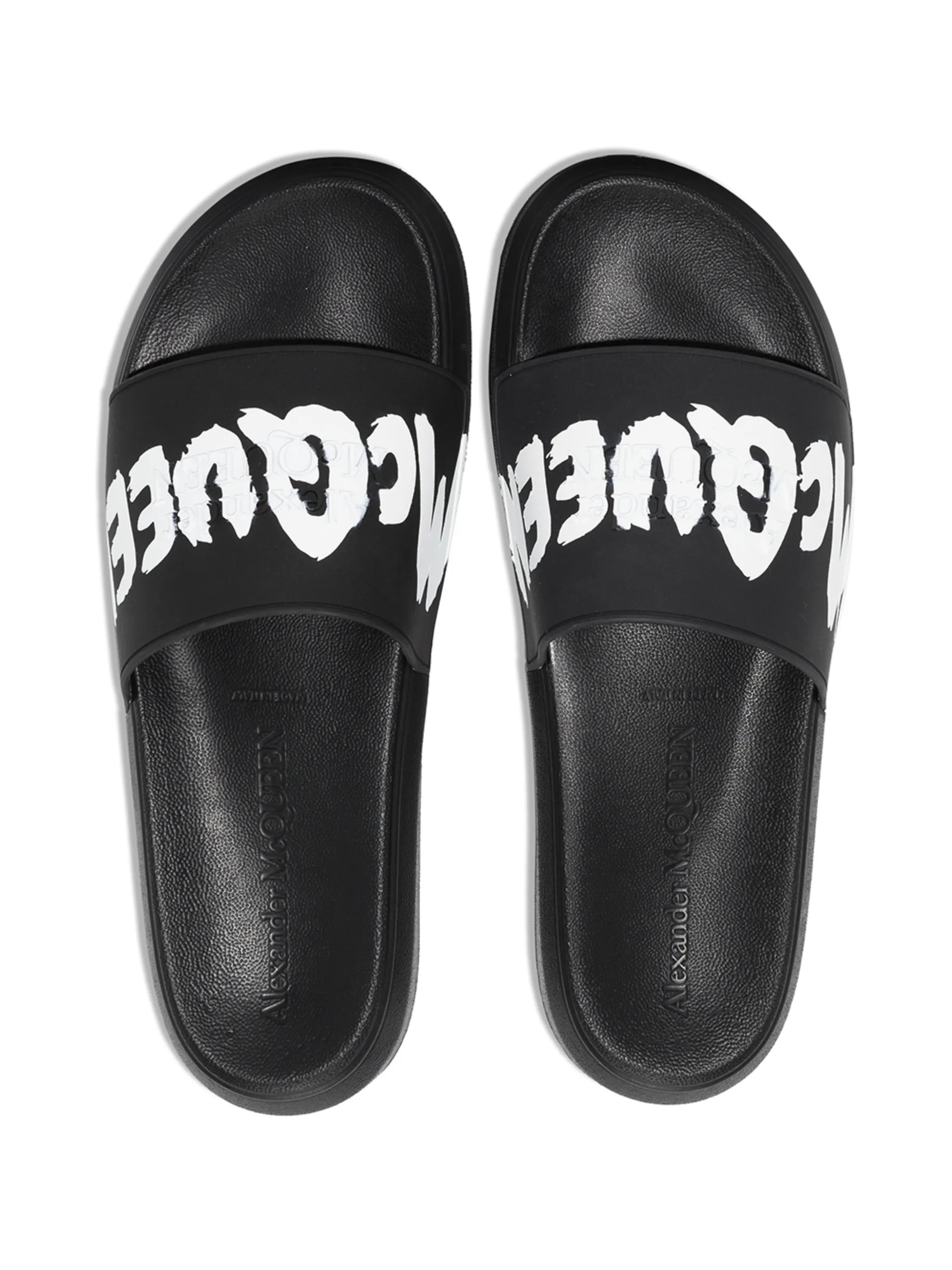 graffiti-logo slip-on slides