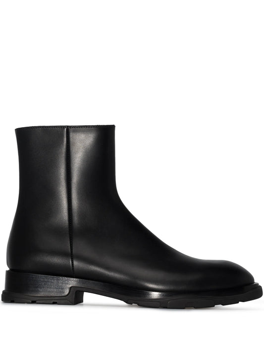 zip-up ankle boots