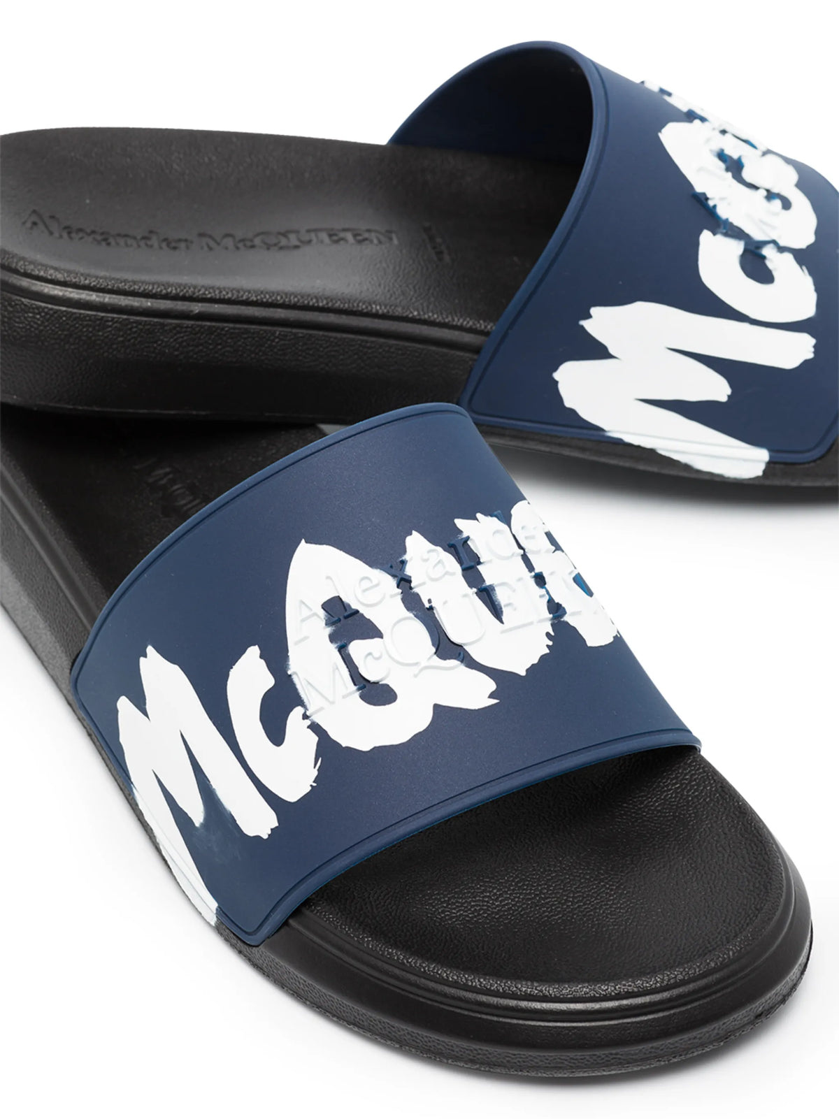 graffiti-logo slip-on slides