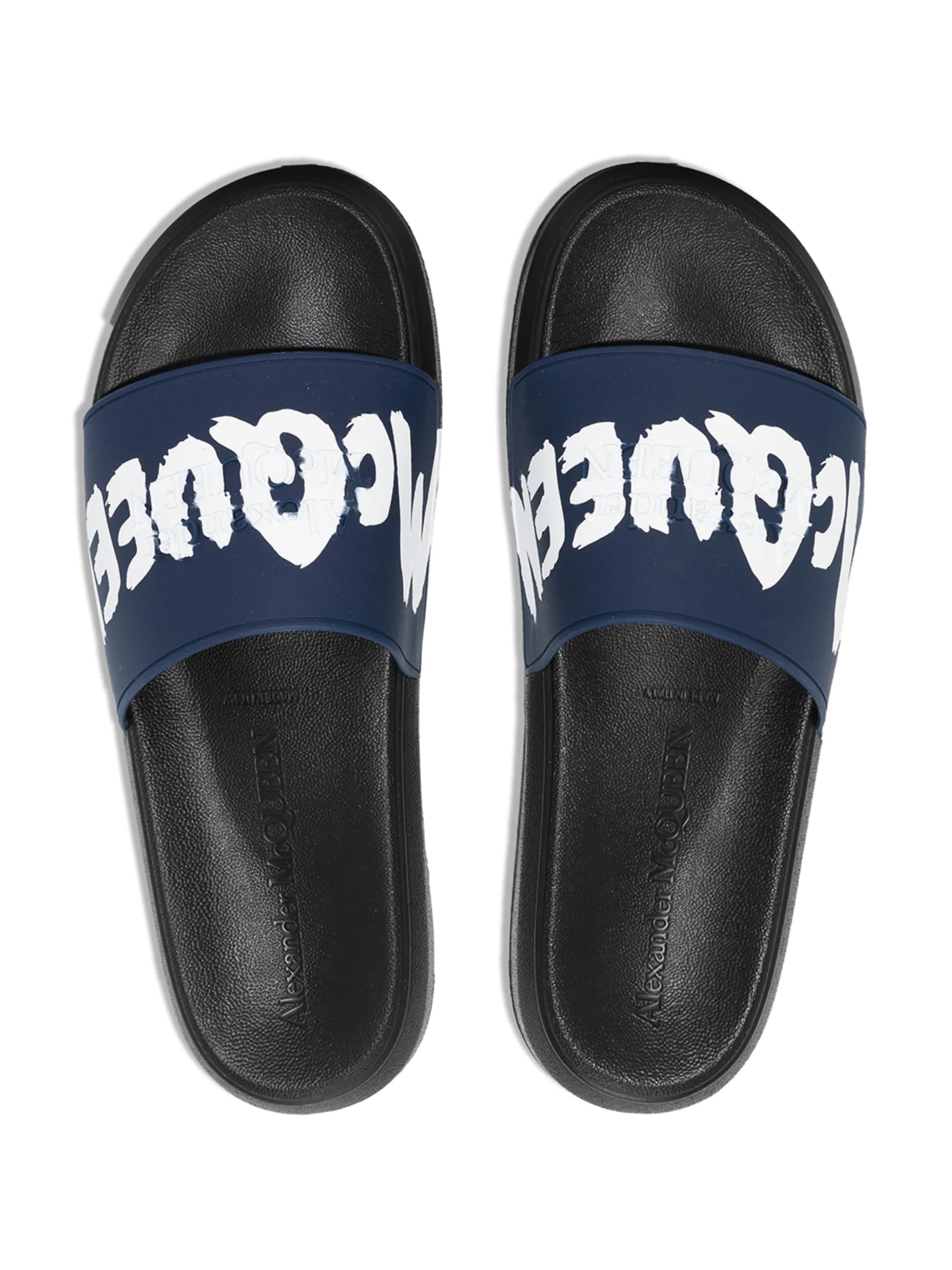 graffiti-logo slip-on slides