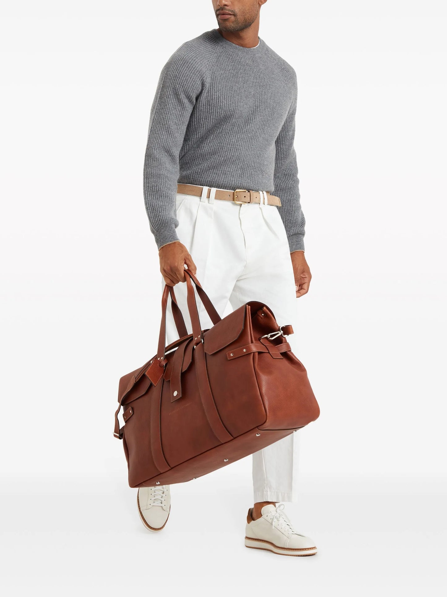 logo-print pebble-texture holdall bag