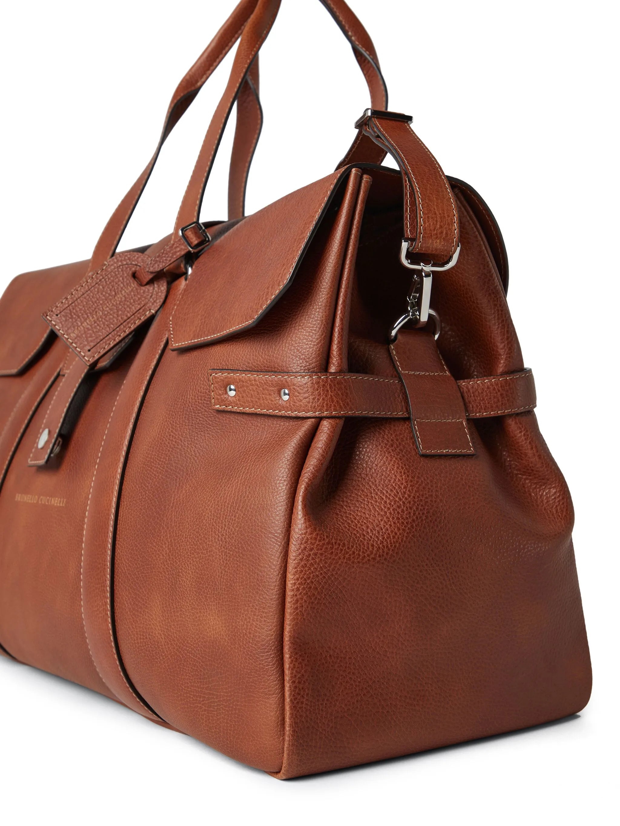 logo-print pebble-texture holdall bag