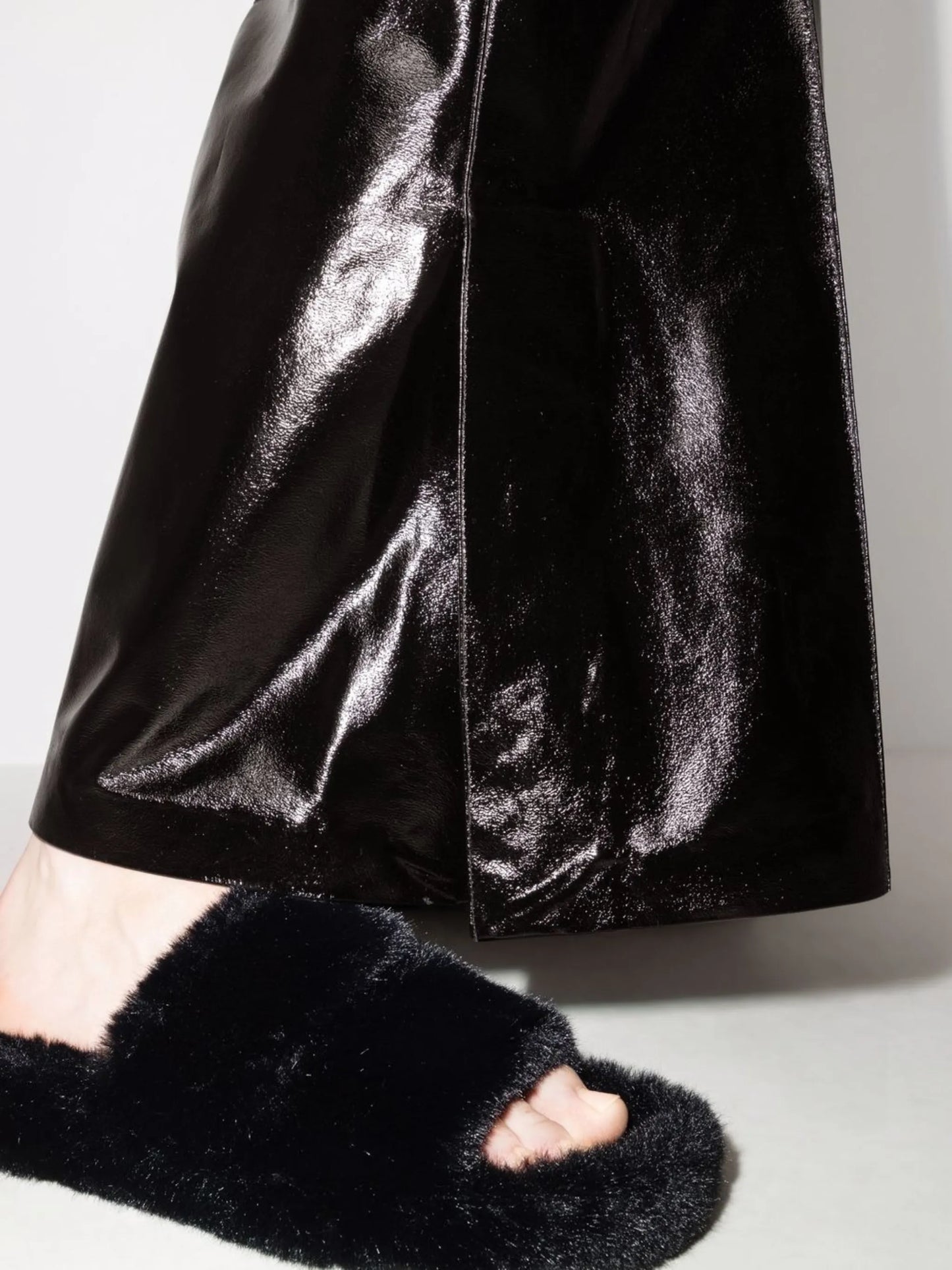 Jayne coated flared trousers