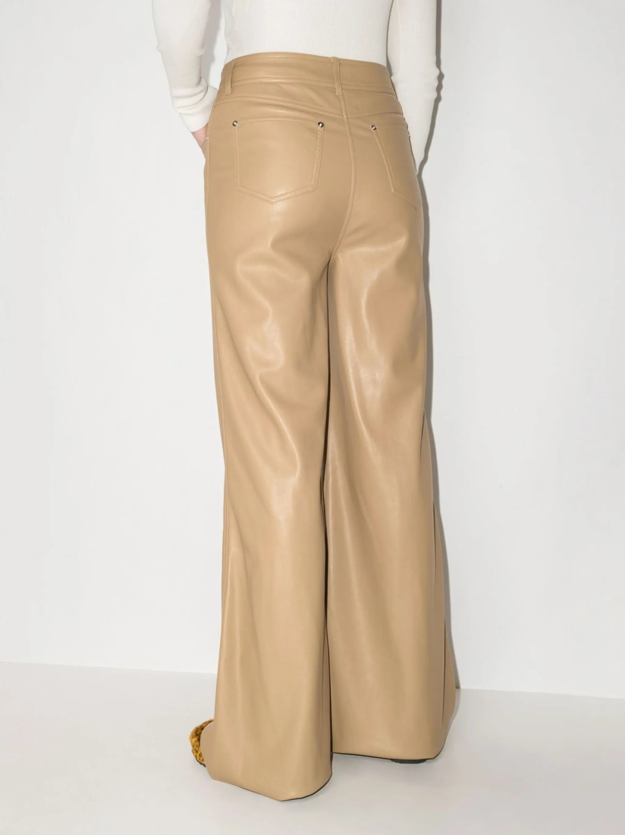 Jelena wide-leg faux-leather trousers