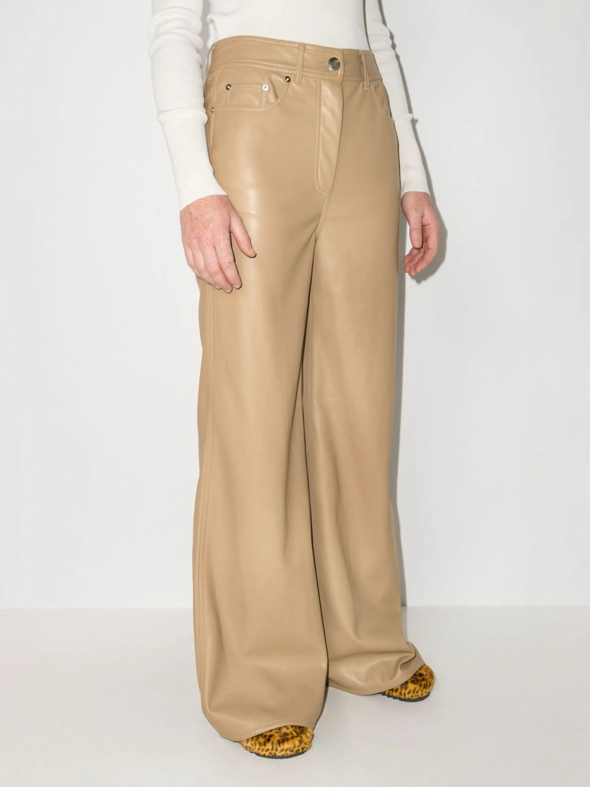 Jelena wide-leg faux-leather trousers